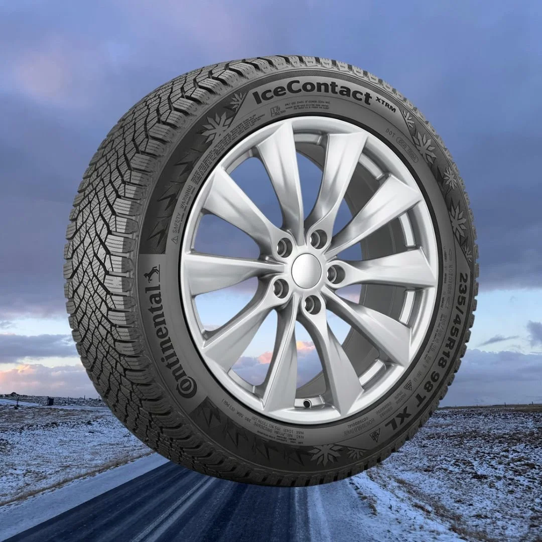 Tesla Model 3 18" Winter Package - Replika R241B Gloss Silver Rims + Continental IceContact XTRM EV Tires