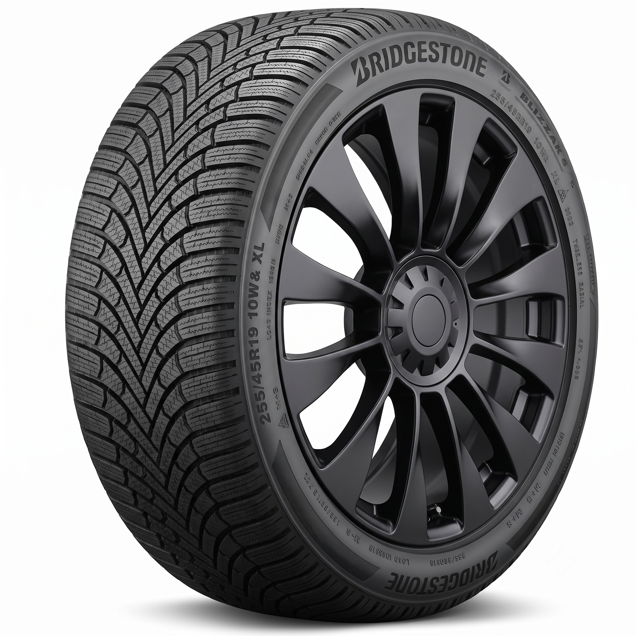 Tesla Model Y 19" Winter Package - Replika R263B Satin Black Rims + Bridgestone Blizzak 6 Tires