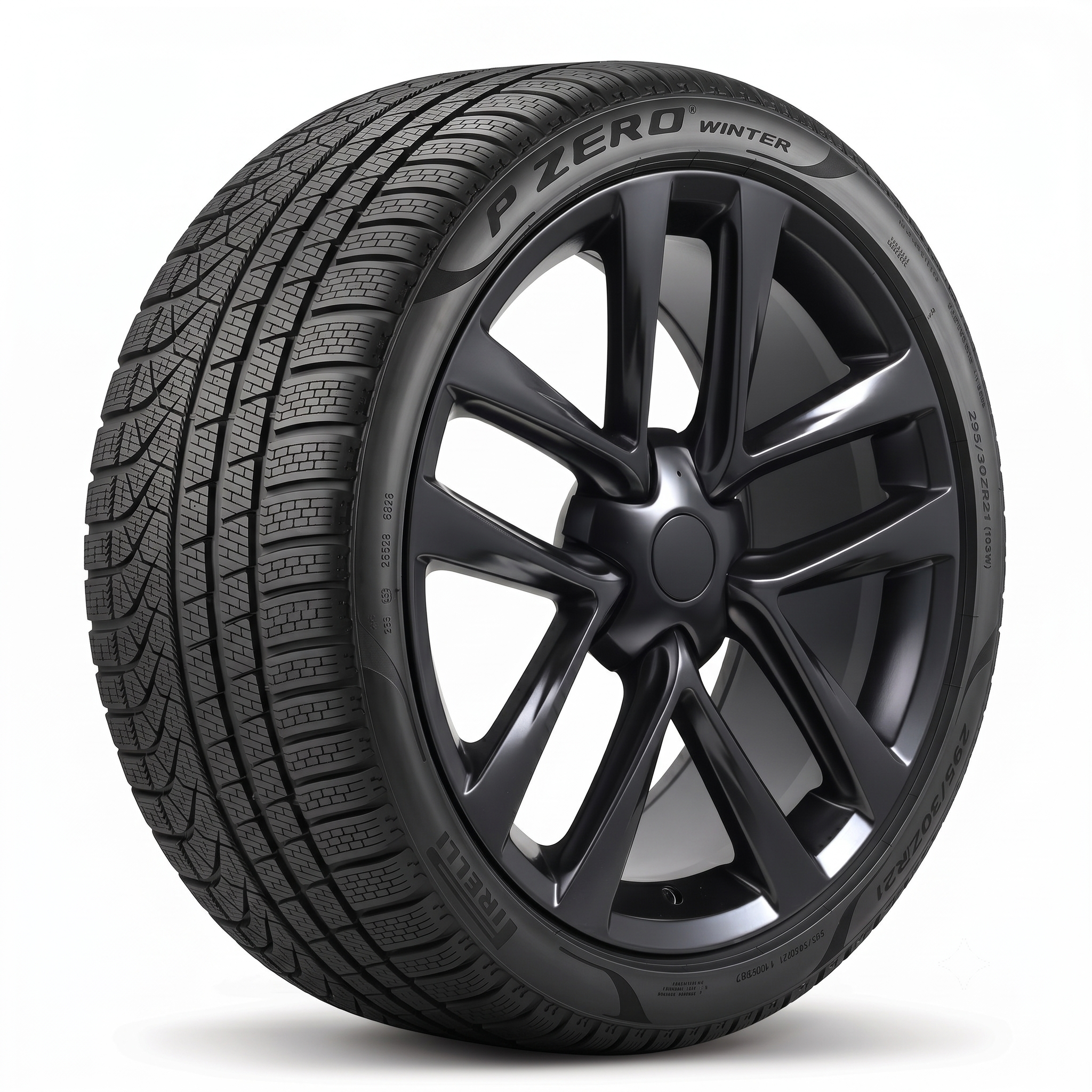 Tesla Model Y 19" Winter Package – Replika R264B Satin Black Rims + Pirelli P Zero Winter Tires (255/45R19)