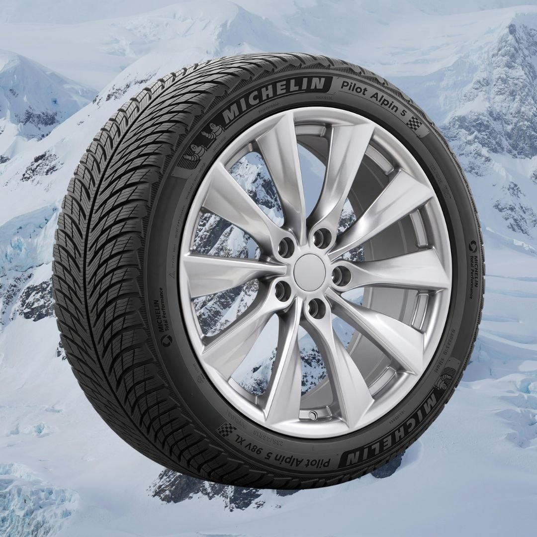 Tesla Model 3 18" Winter Package - Replika R241B Gloss Silver Rims + Michelin Pilot Alpin 5 EV-Optimized Tires