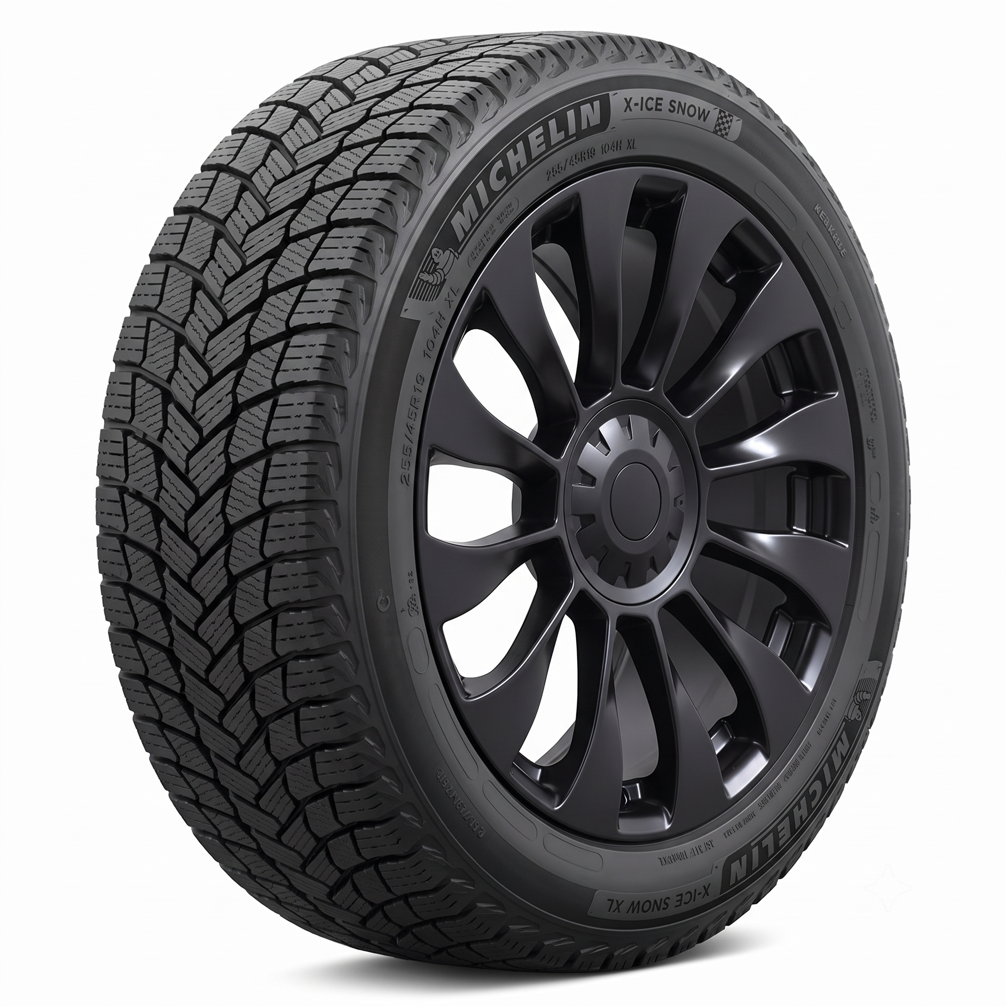 Tesla Model Y 19" Winter Package - Replika R263B Satin Black Rims + Michelin X-Ice Snow Tires