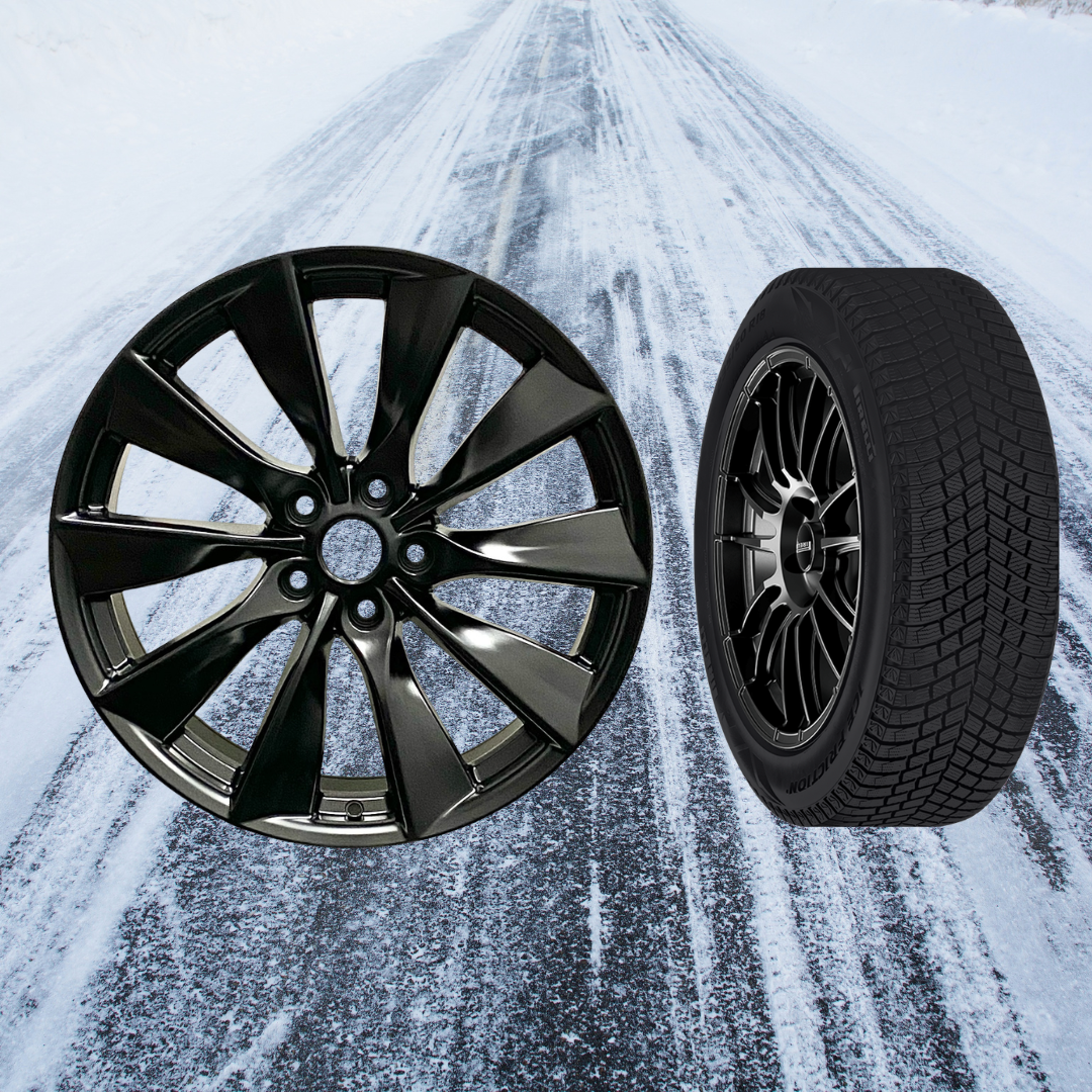 Tesla Model 3 18" Winter Package - TS1B Matte Black Rims + Pirelli Ice Friction Tires