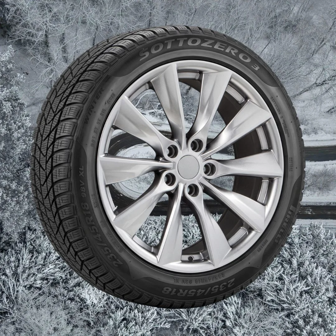 Tesla Model 3 18" Winter Package - Replika R241B Gloss Silver Rims + Pirelli Winter Sottozero 3 EV Tires