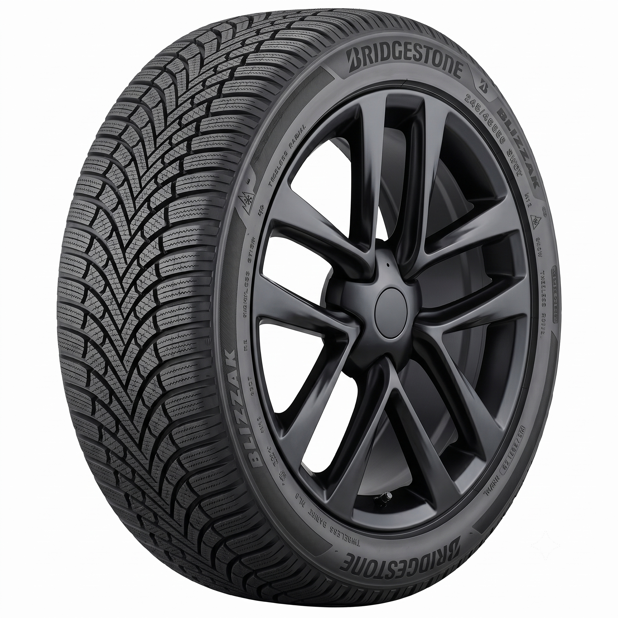 Tesla Model Y 19" Winter Package - Replika R264B Satin Black Rims + Bridgestone Blizzak 6 Tires