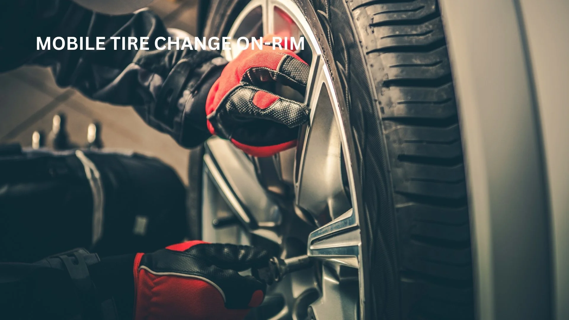 Mobile tire change: on-rim.
