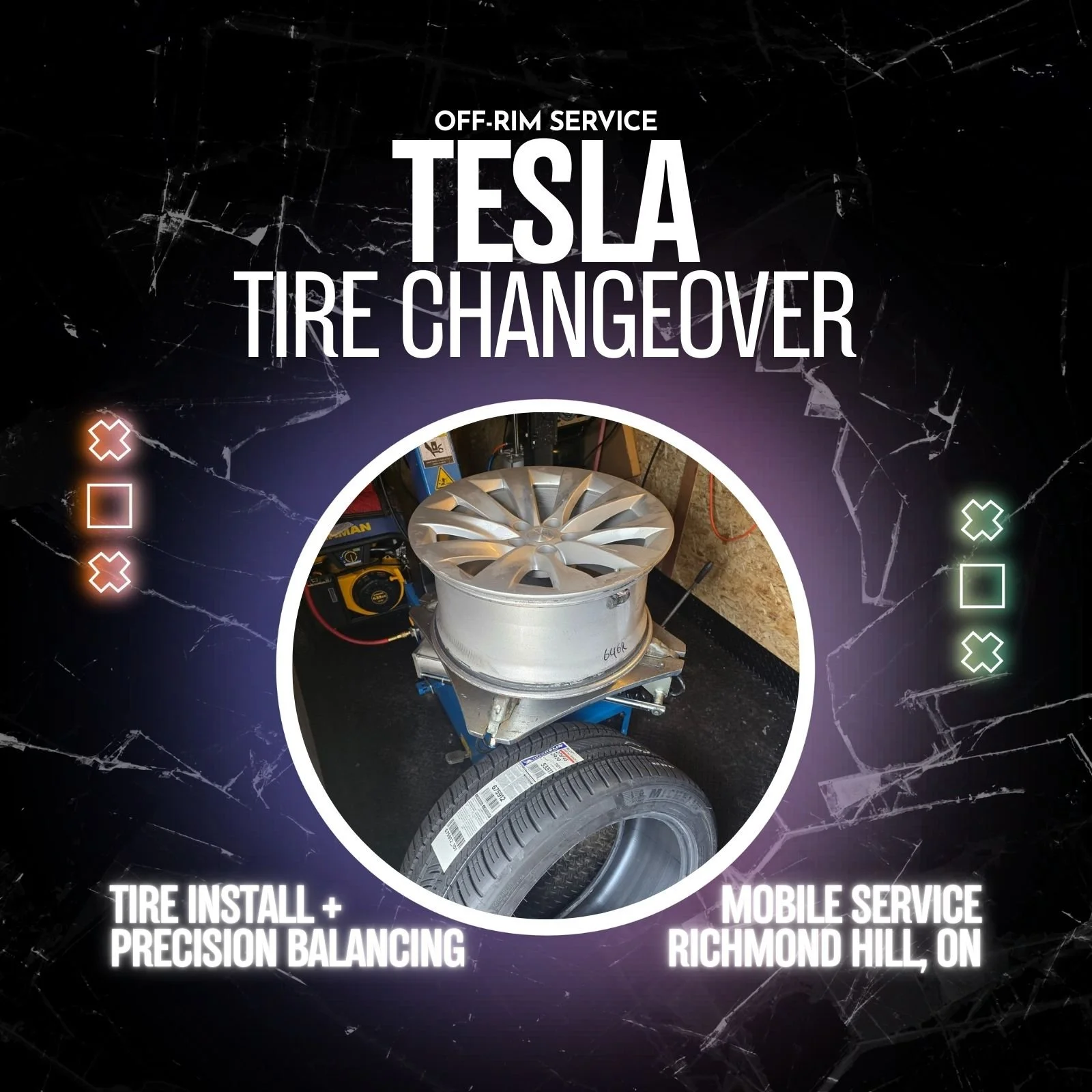 Tesla Mobile Tire Changeover in Richmond Hill (Off-Rim)