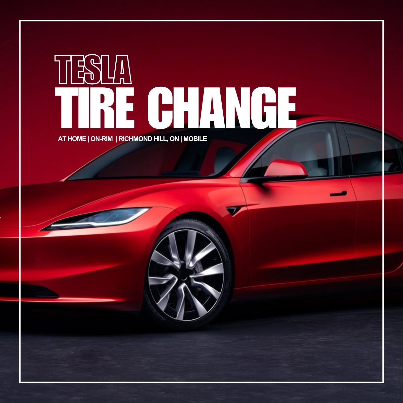 Tesla Mobile Tire Change in Richmond Hill (On-Rim)