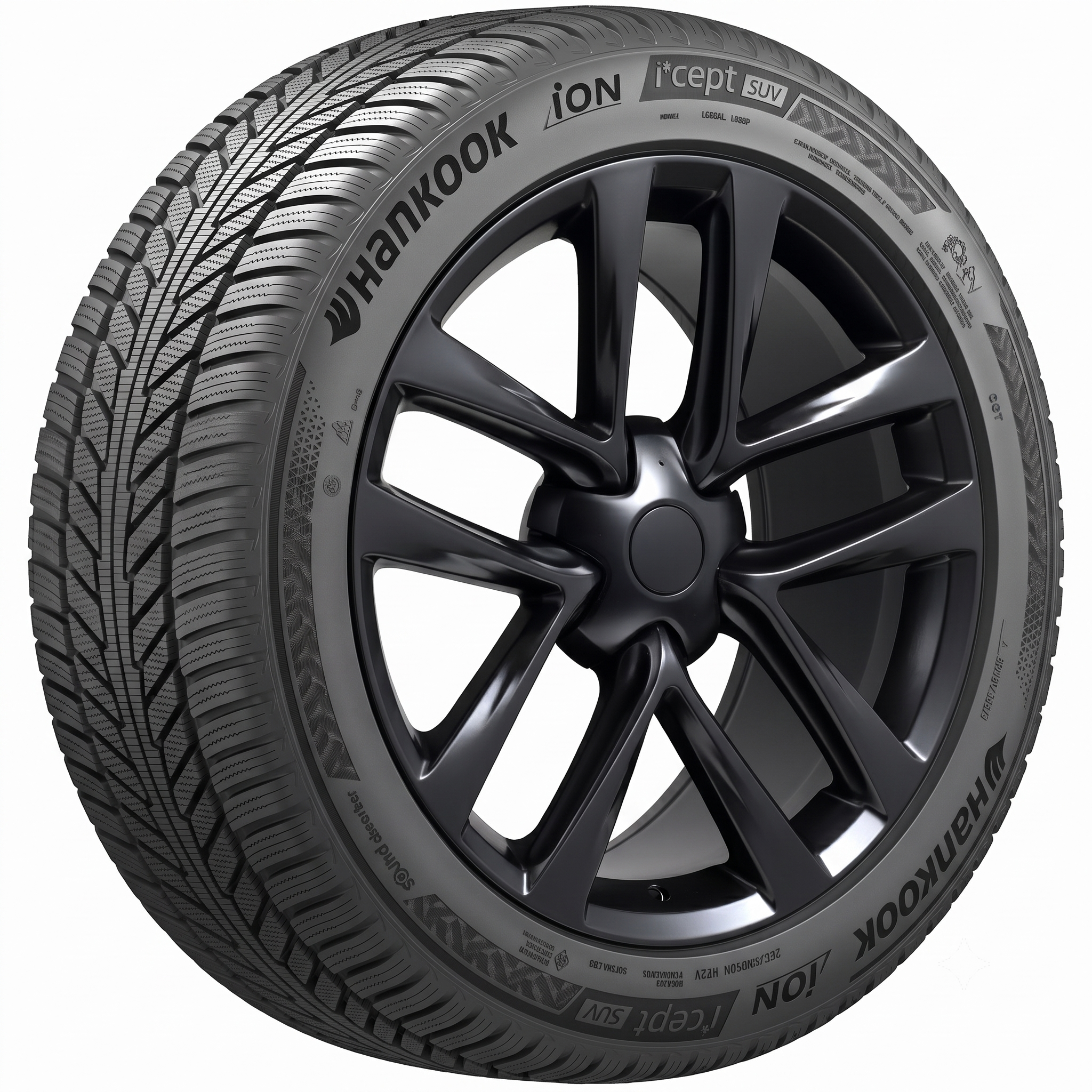 Tesla Model Y 19" Winter Package - Replika R264B Satin Black Rims + Hankook iON i*cept SUV Tires