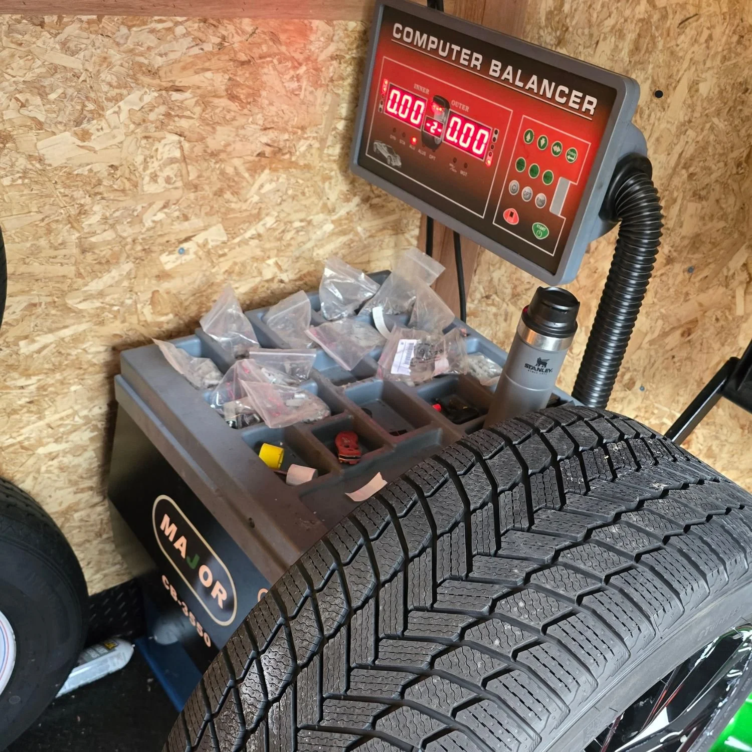 Balancing a wheel for a customer in Whitby, Ontario.