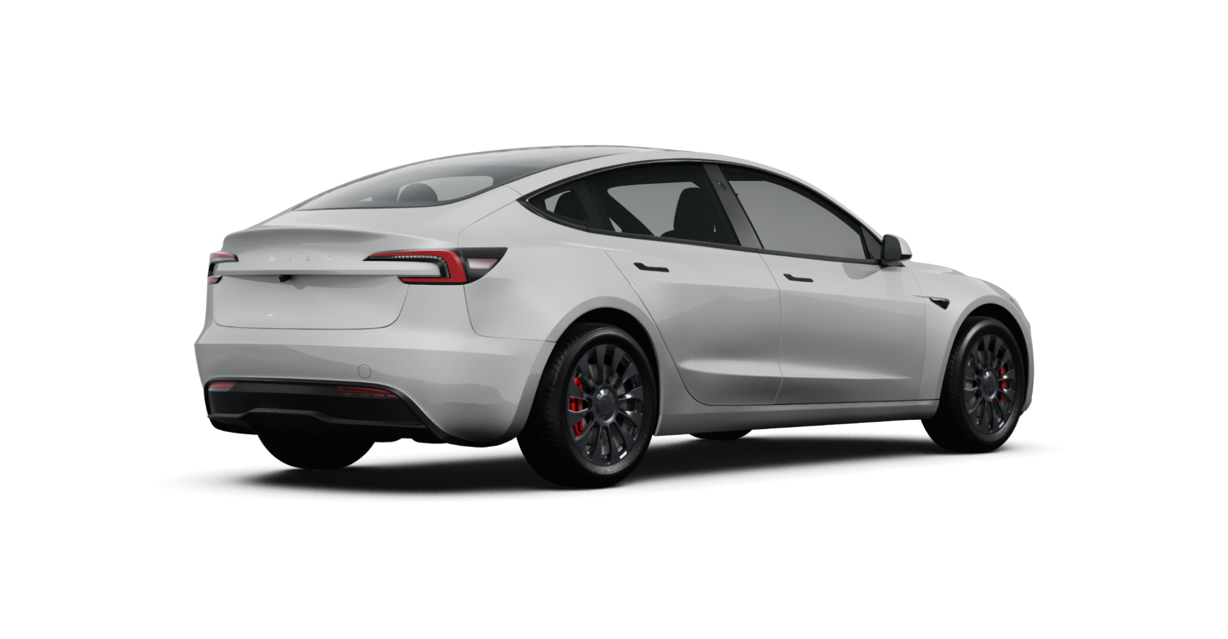 Tesla Model 3 18 inch winter tire package installed, viewed on our visualizer app - rear view.