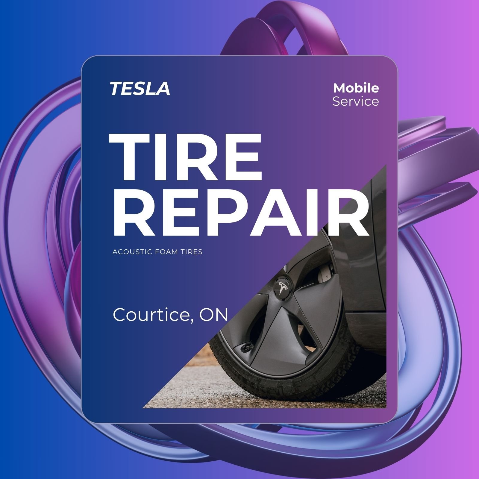 Tesla Mobile Tire Repair in Courtice