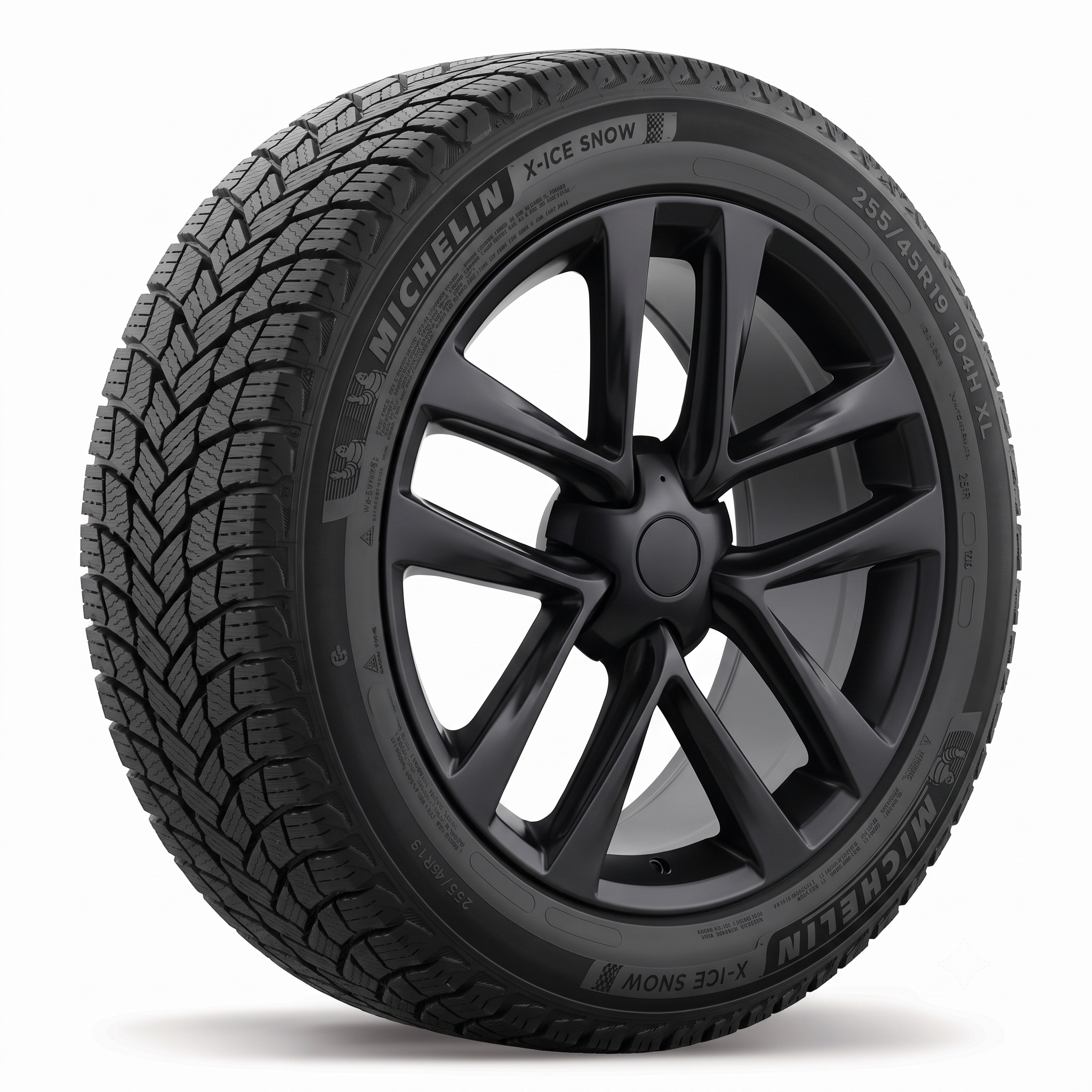 Tesla Model Y 19" Winter Package - Replika R264B Satin Black Rims + Pirelli Ice Friction Tires