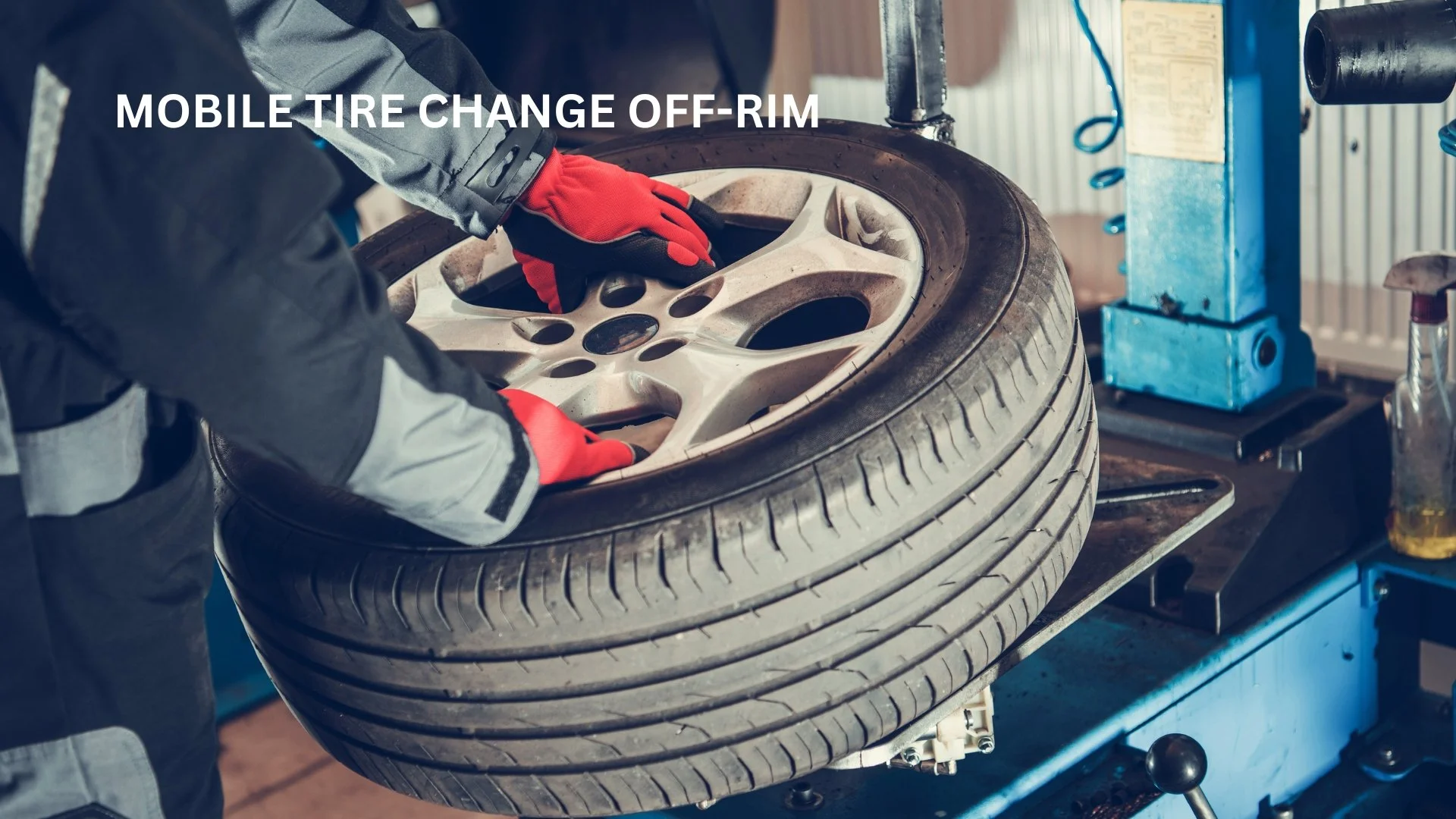 Mobile tire change off-rim