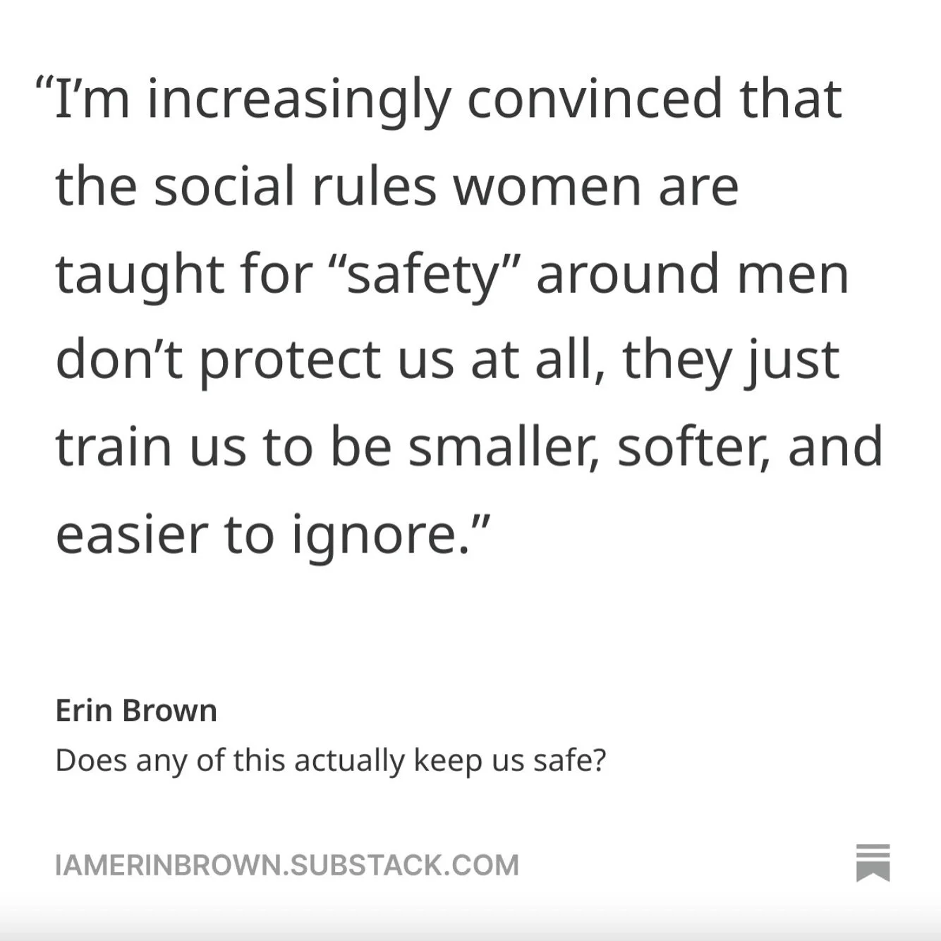It&rsquo;s wild watching the ways I hold my body and the octave of my voice settle into their natural state. So many ways I didn&rsquo;t even realize I shrunk myself. I feel like I have my humanity back. But not without consequence. *my substack is a