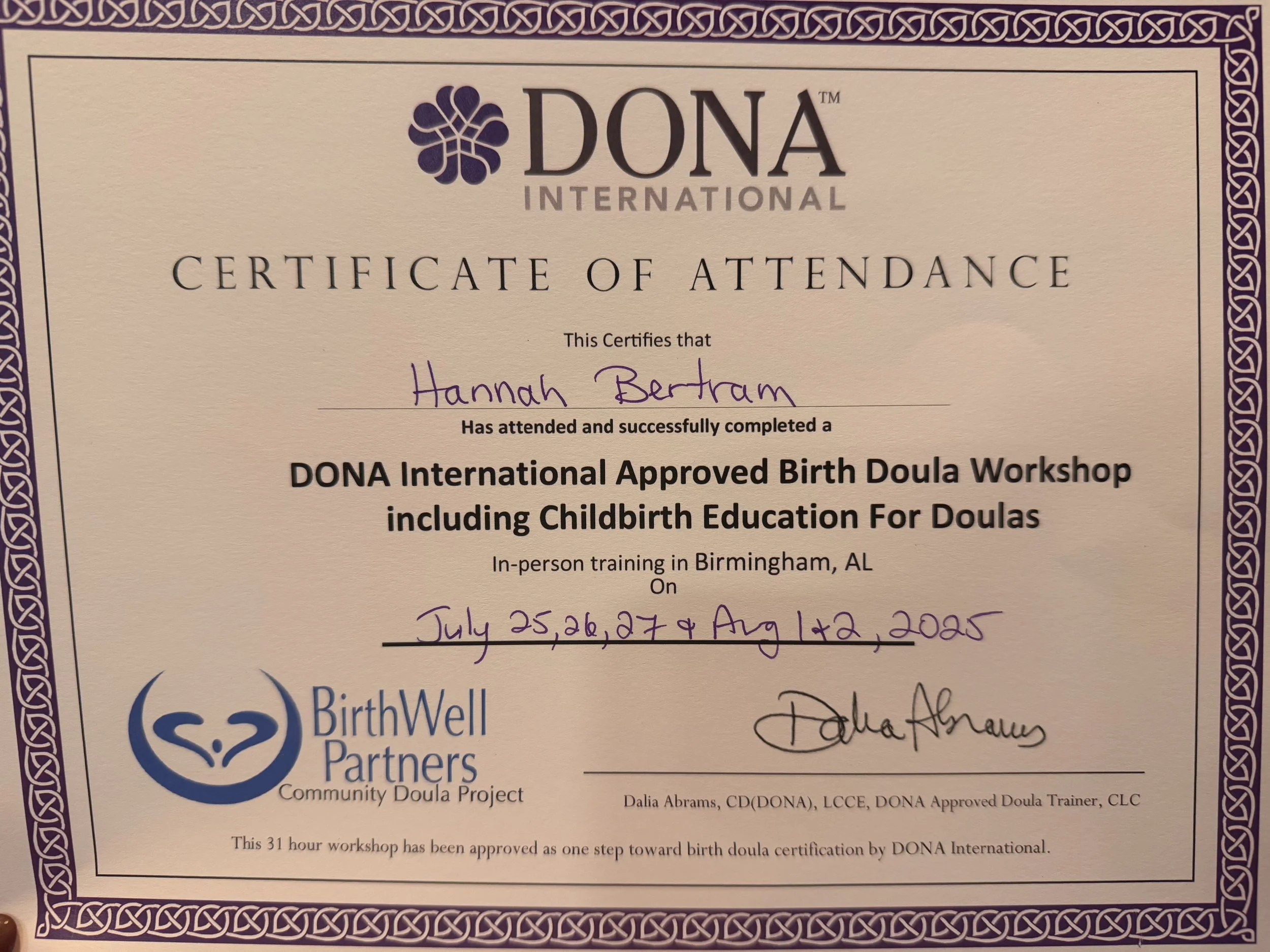 DONA training certification.jpeg