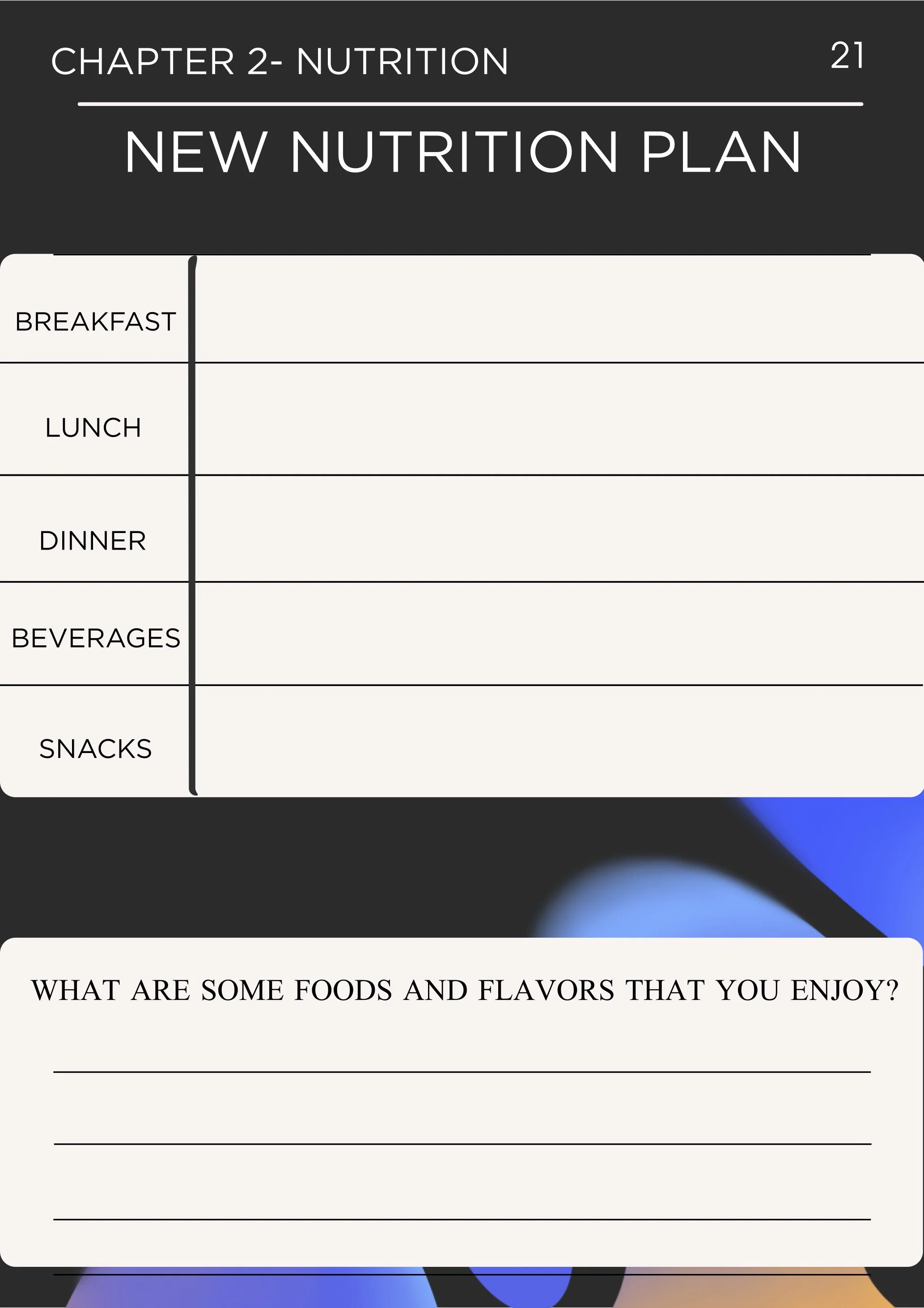 FREE Nutrition Plan Template