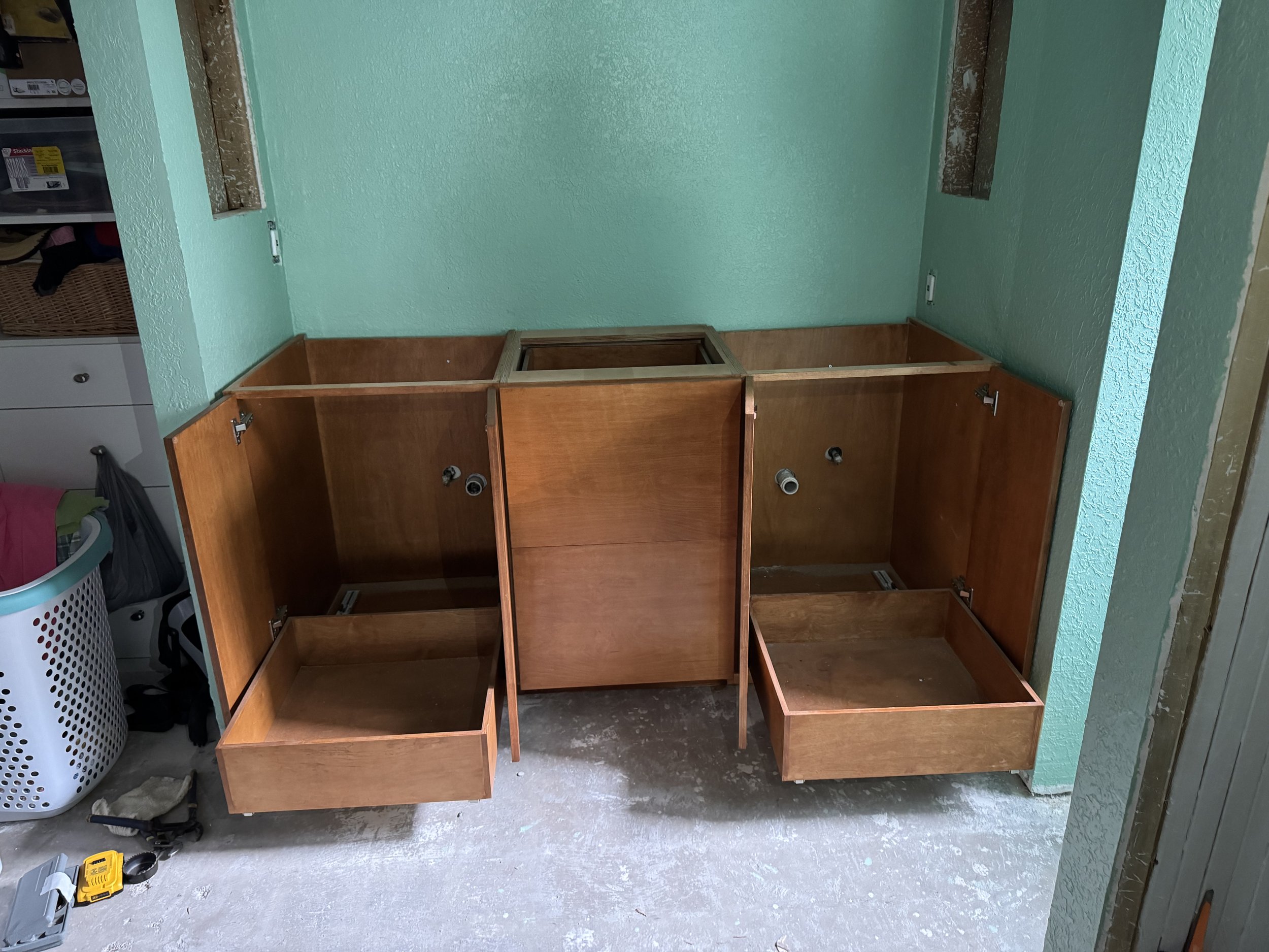 Pullout drawer custom vanity
