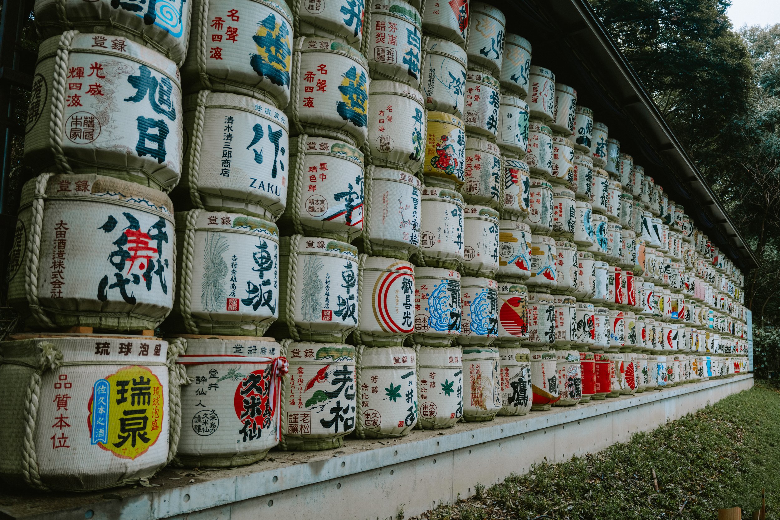 Meiji Jingu - Sake Barrels