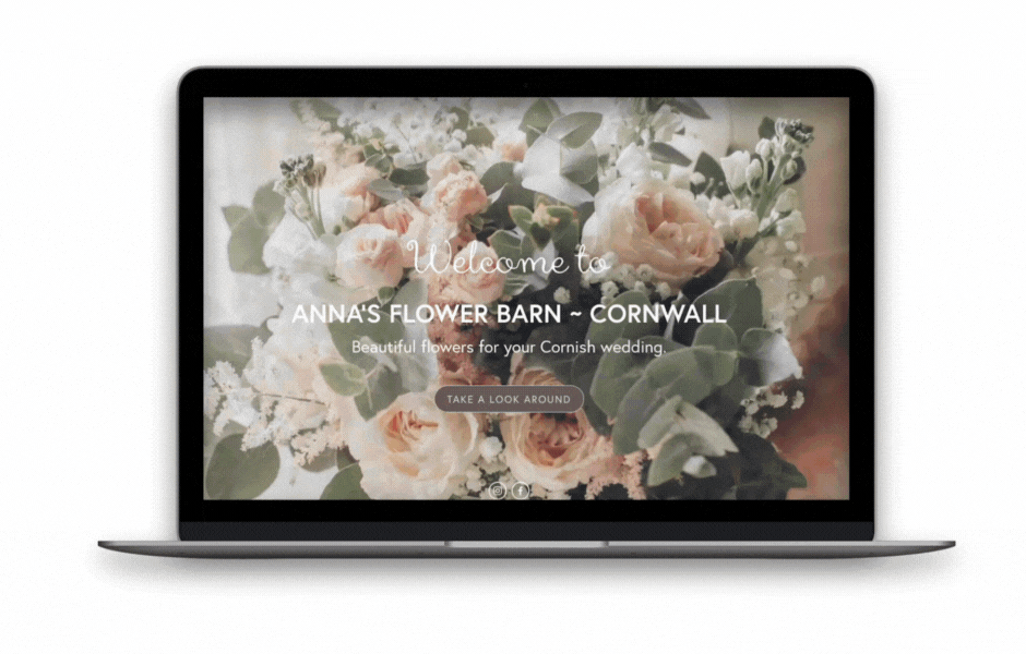 A website for a wedding flower designer