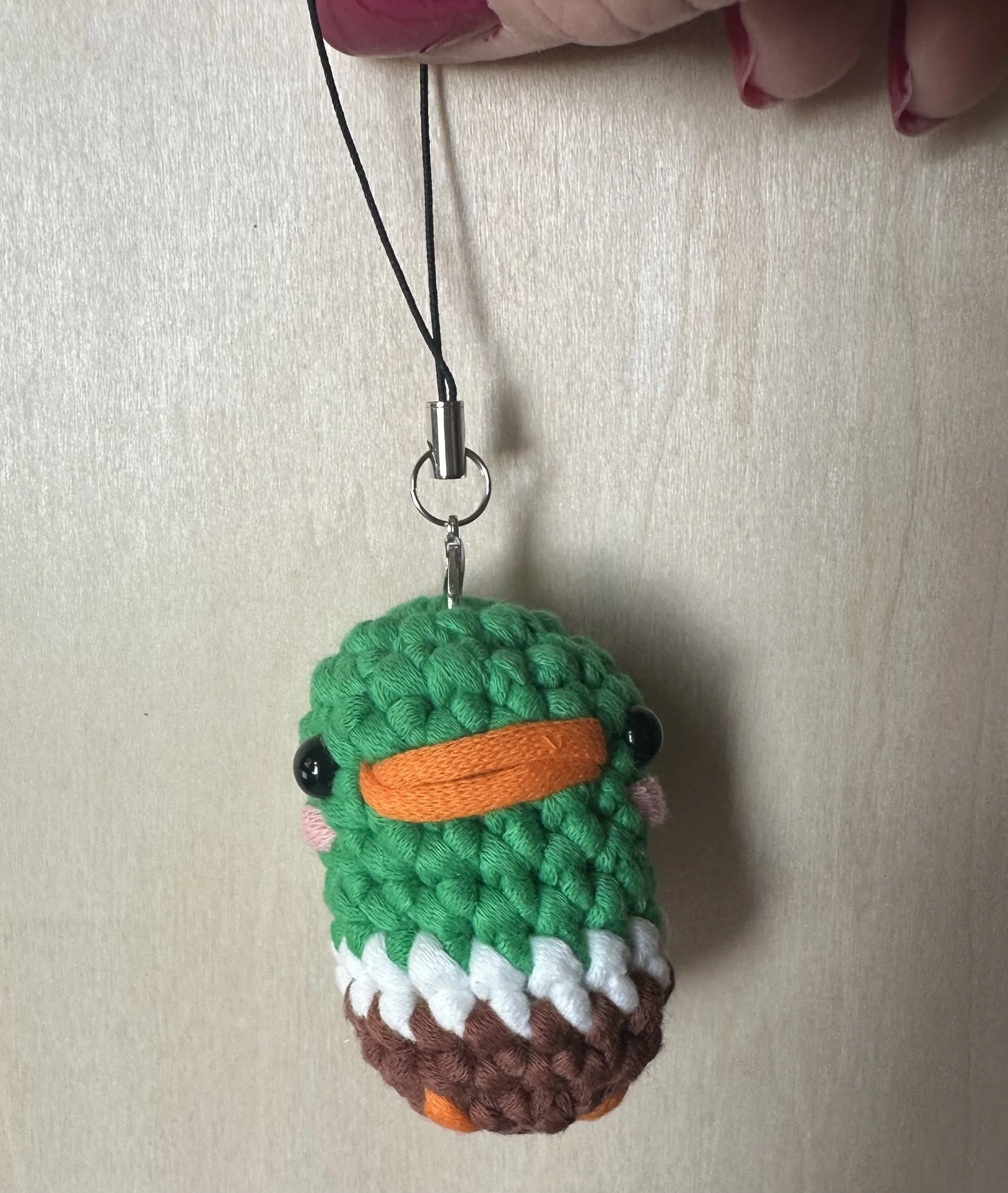 Crochet Mini Mallard Duckie - Handmade Yarn - Keychain / Ornament