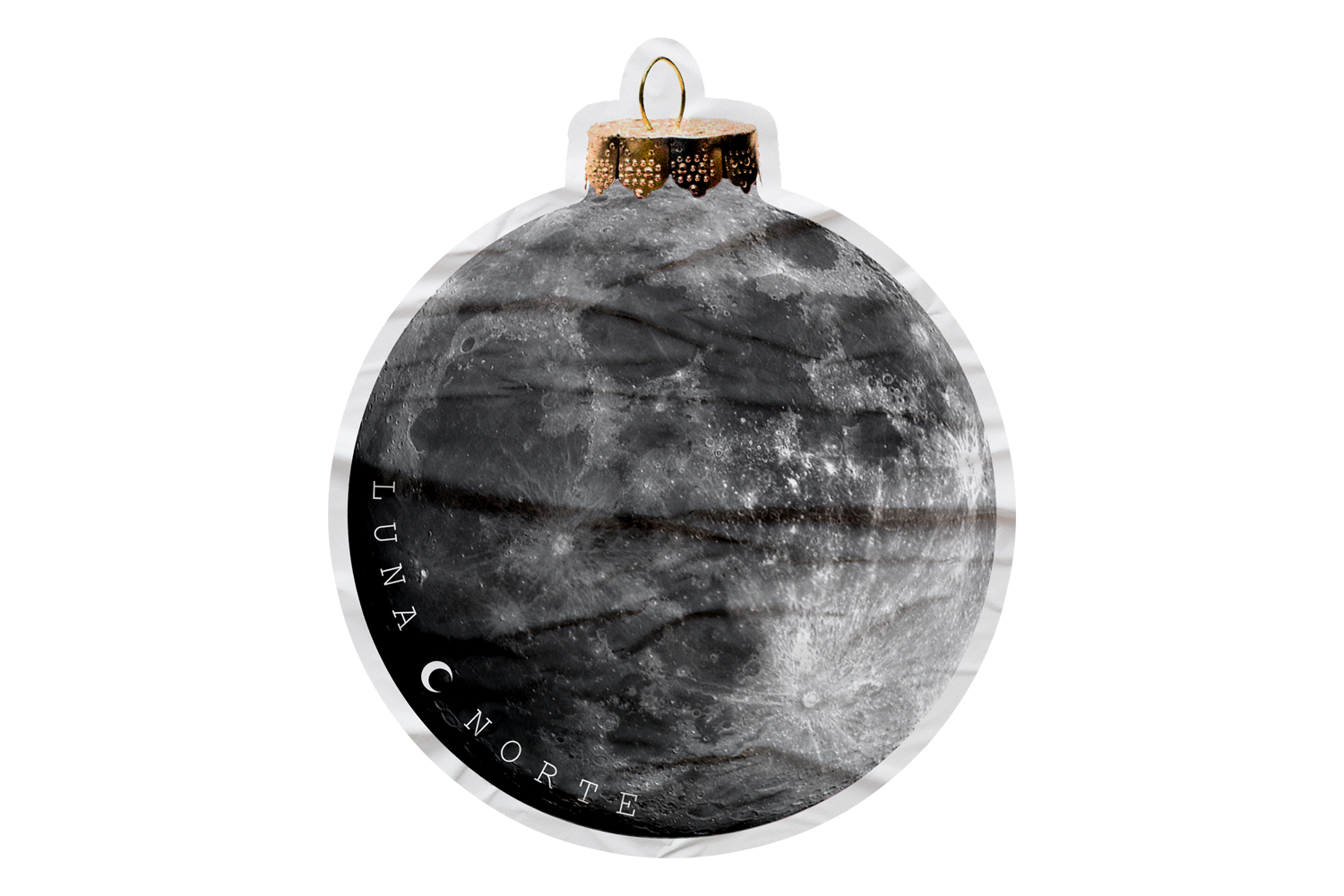 gray moon ornament sticker