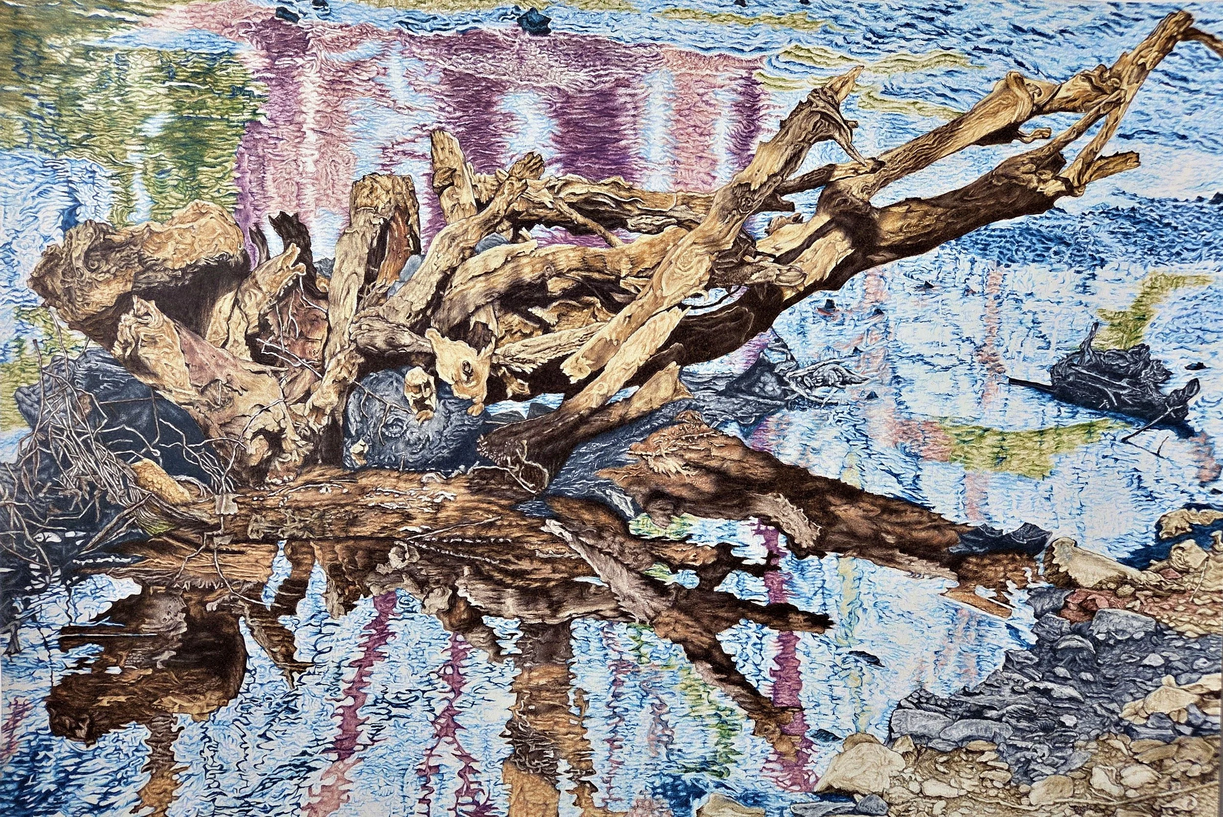 William Peltier - Tree Debris in a Stream