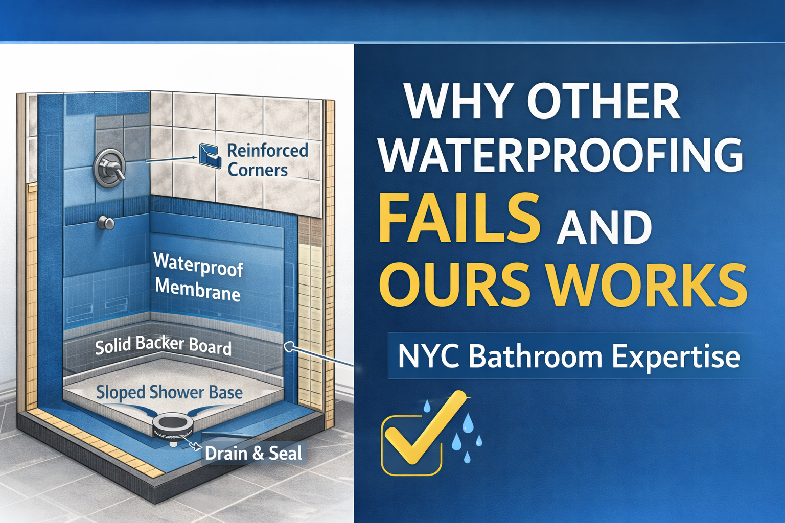 Our Waterproofing System: Why It Works in NYC Bathrooms When Others Fail