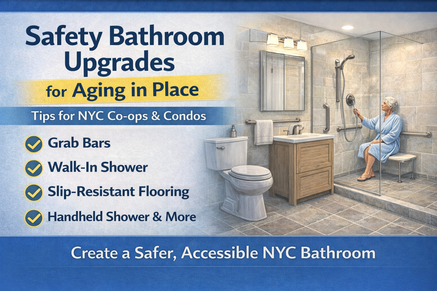 Safety Bathroom Upgrades for Aging in Place in NYC Co-ops and Condos