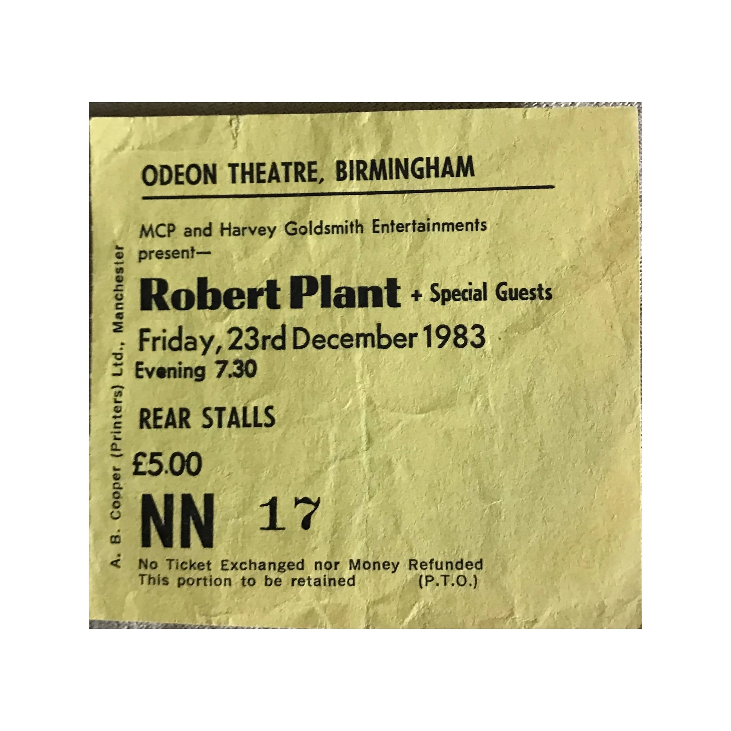 12/23/1983 - Odeon Theatre, UK
