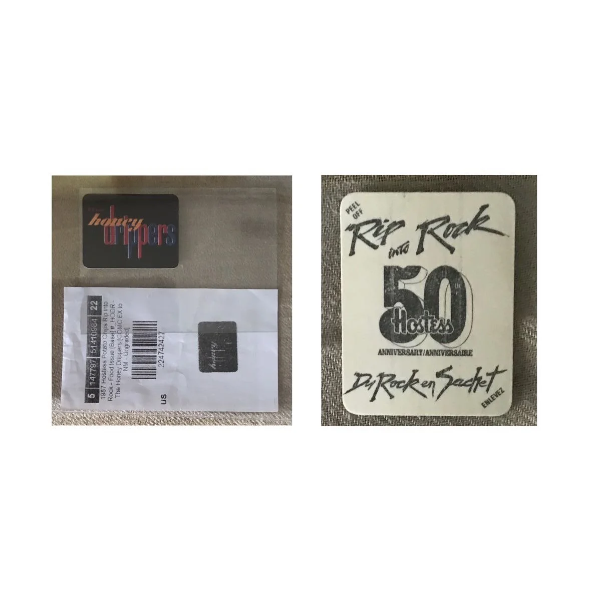 1987 Hostess Potato Chips Rip Into Rock Card