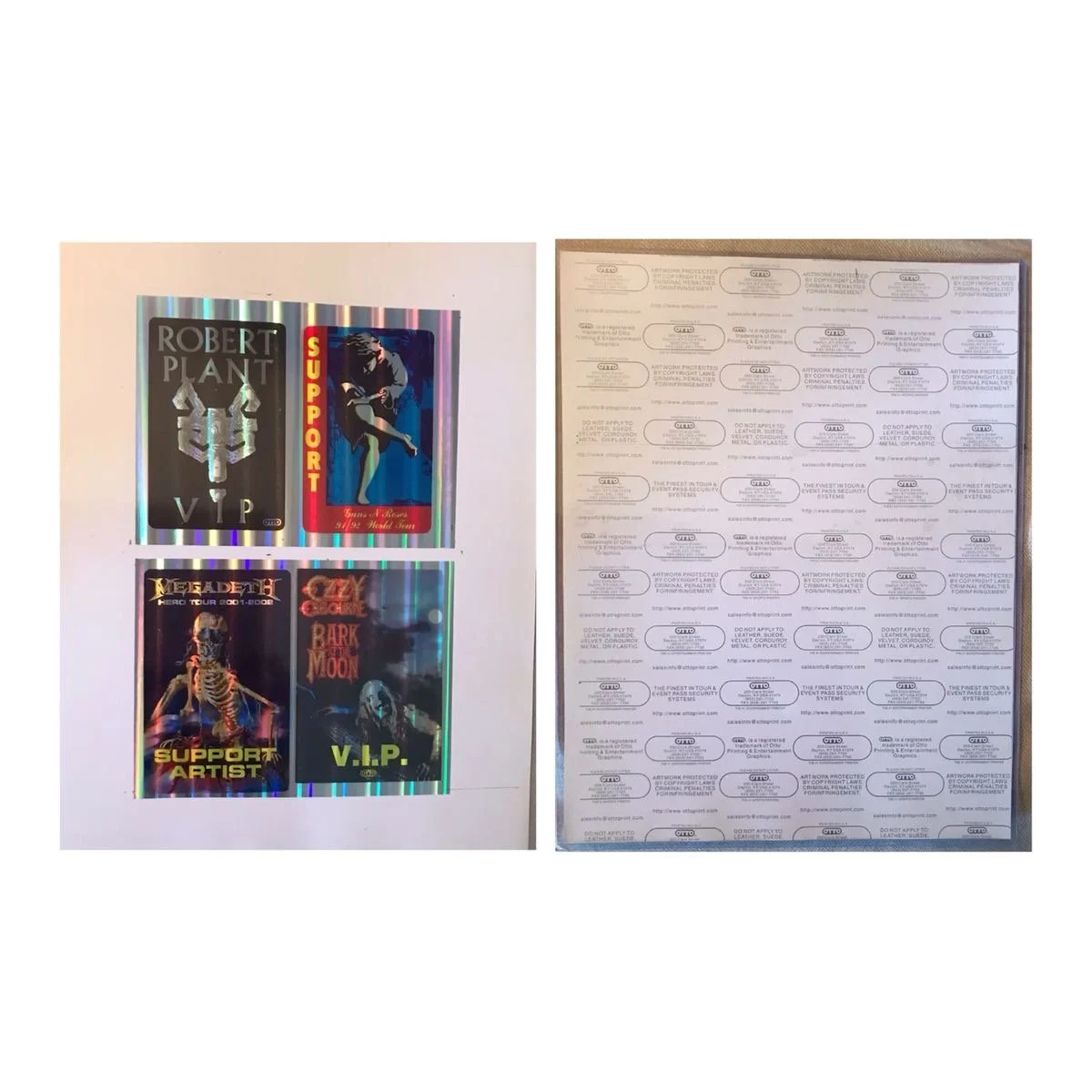 1988 Laminate Foil Test Sheet Passes