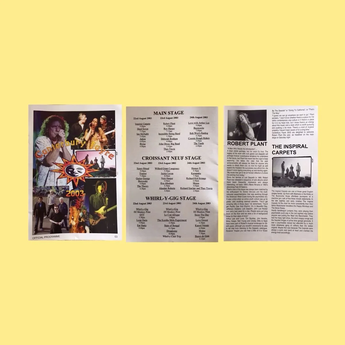 8/23-24/03 Canterbury Frey Festival Programme, Mount Ephraim Gardens, Faversham, UK