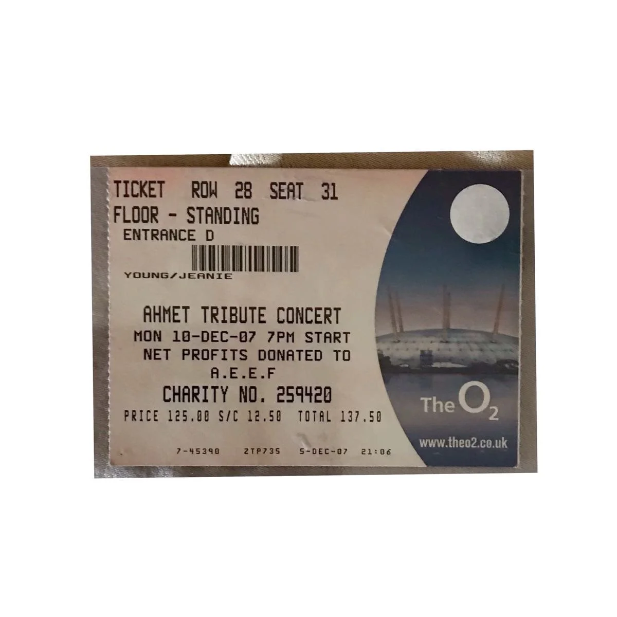 12/10/07 - Concert Ticket