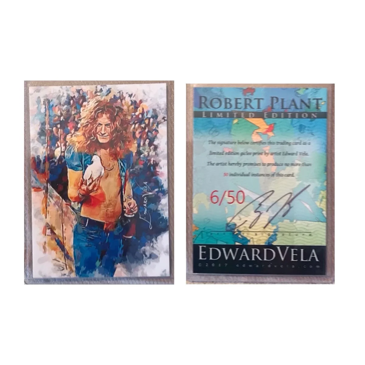 2017  Edward Vela Signed Sketch Art Card