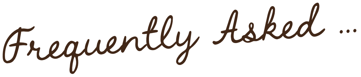 Text that reads 'Frequently Asked ...' in cursive font on a black background.