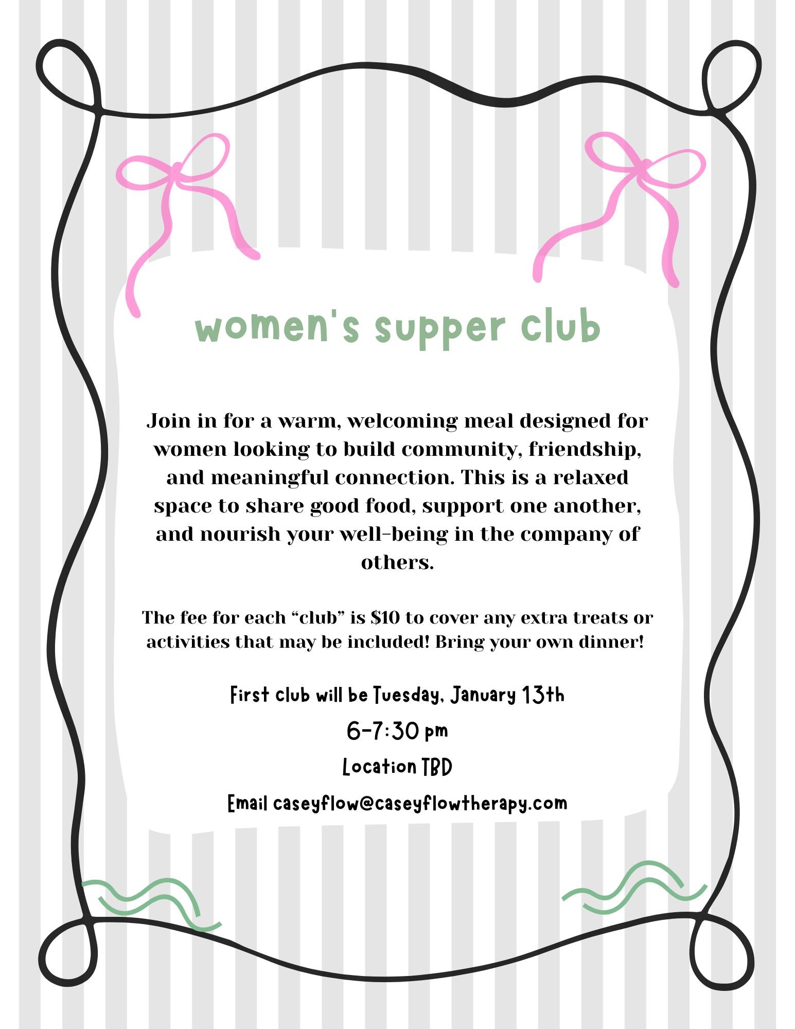 Monthly Women's Supper Club
