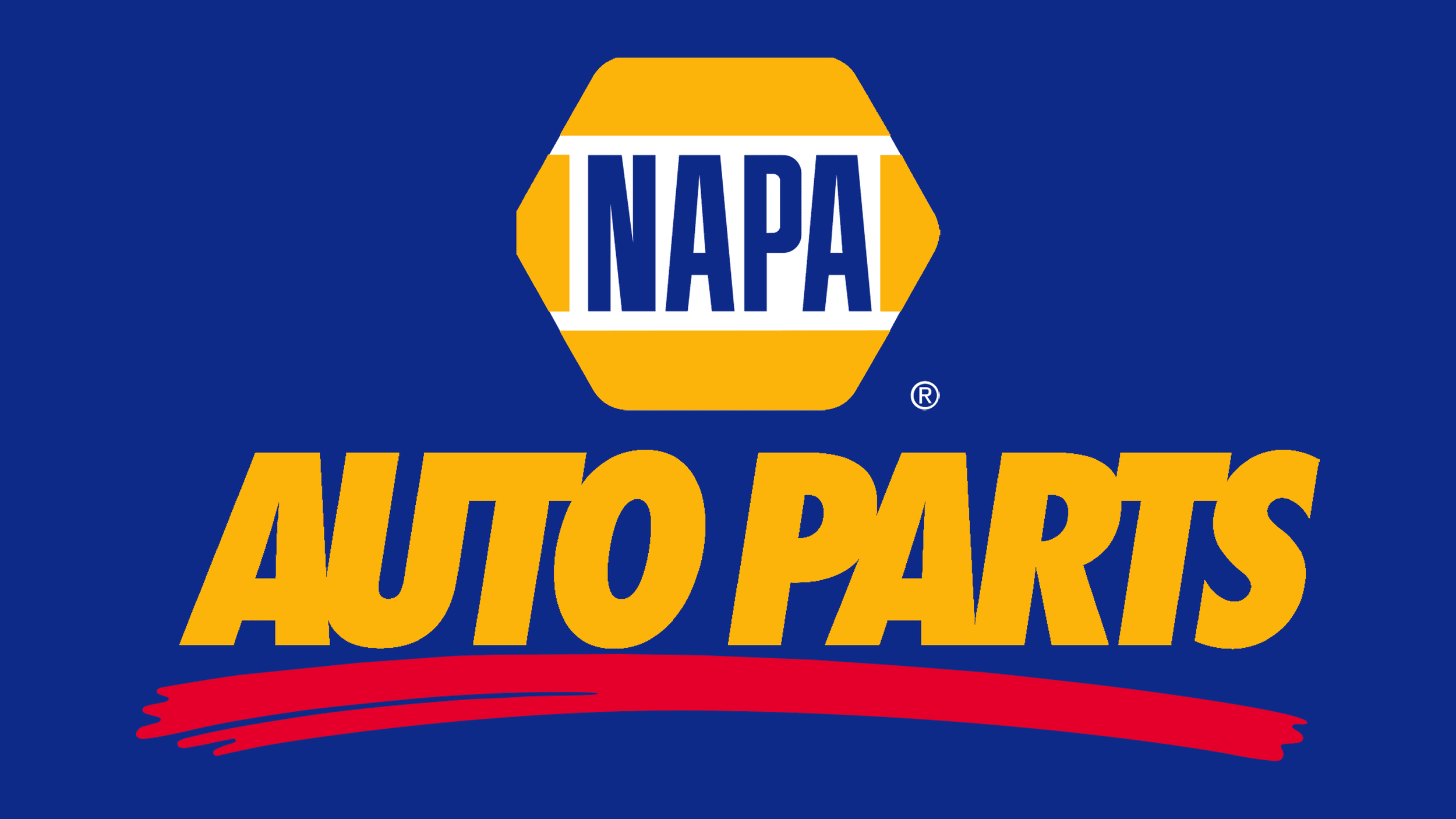 NAPAA Auto Parts logo featuring a blue background, a yellow hexagon with the white text 'NAPAA,' large yellow text 'AUTO PARTS,' and a red swoosh underneath.