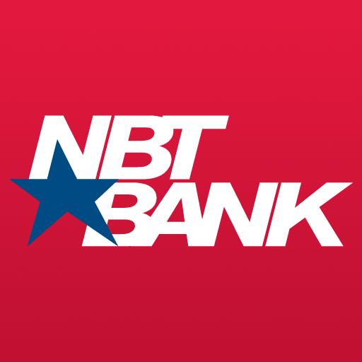 Logo of NBT Bank with a blue star partially covering the letters 'N' and 'B' on a red background.