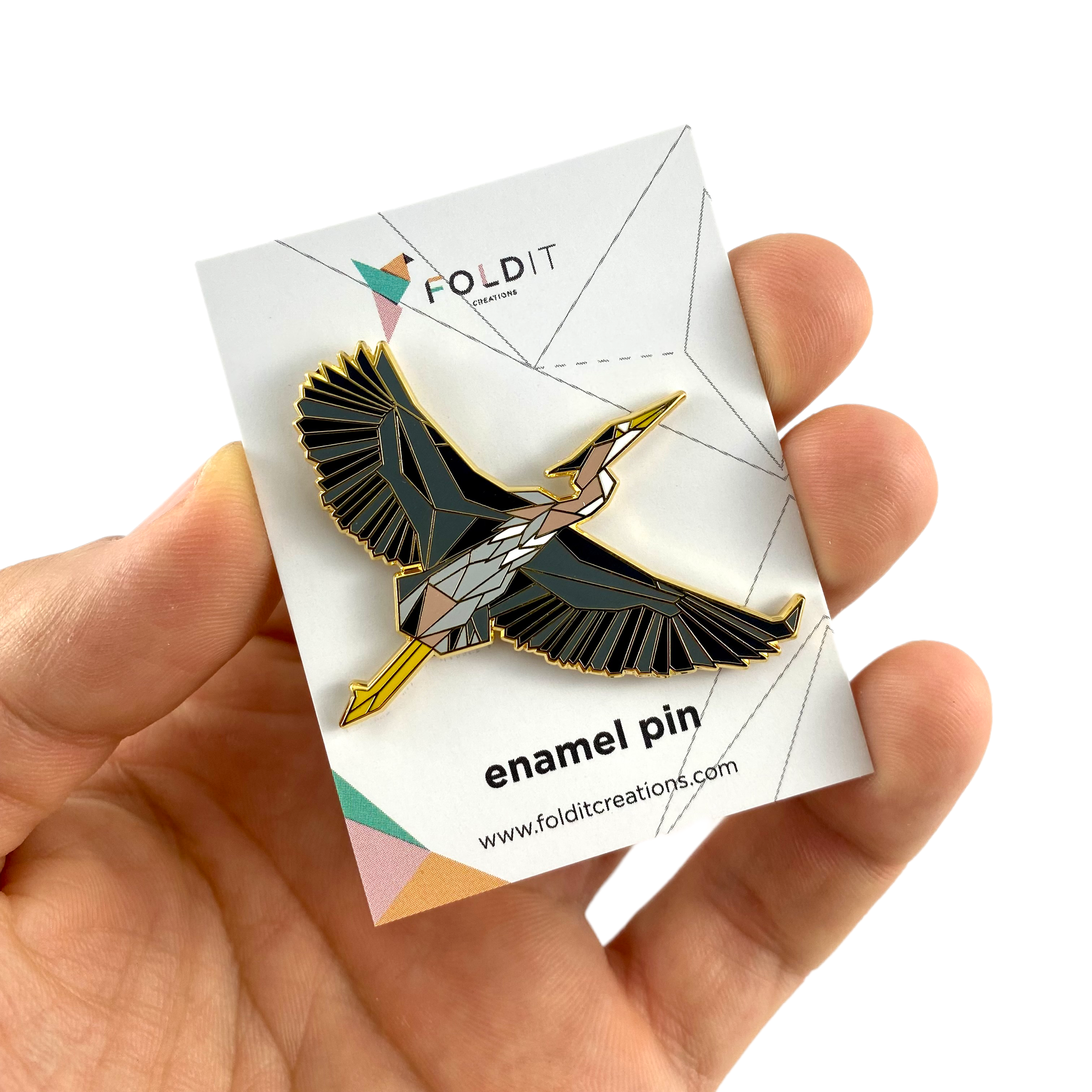 Great blue heron enamel birding gifts