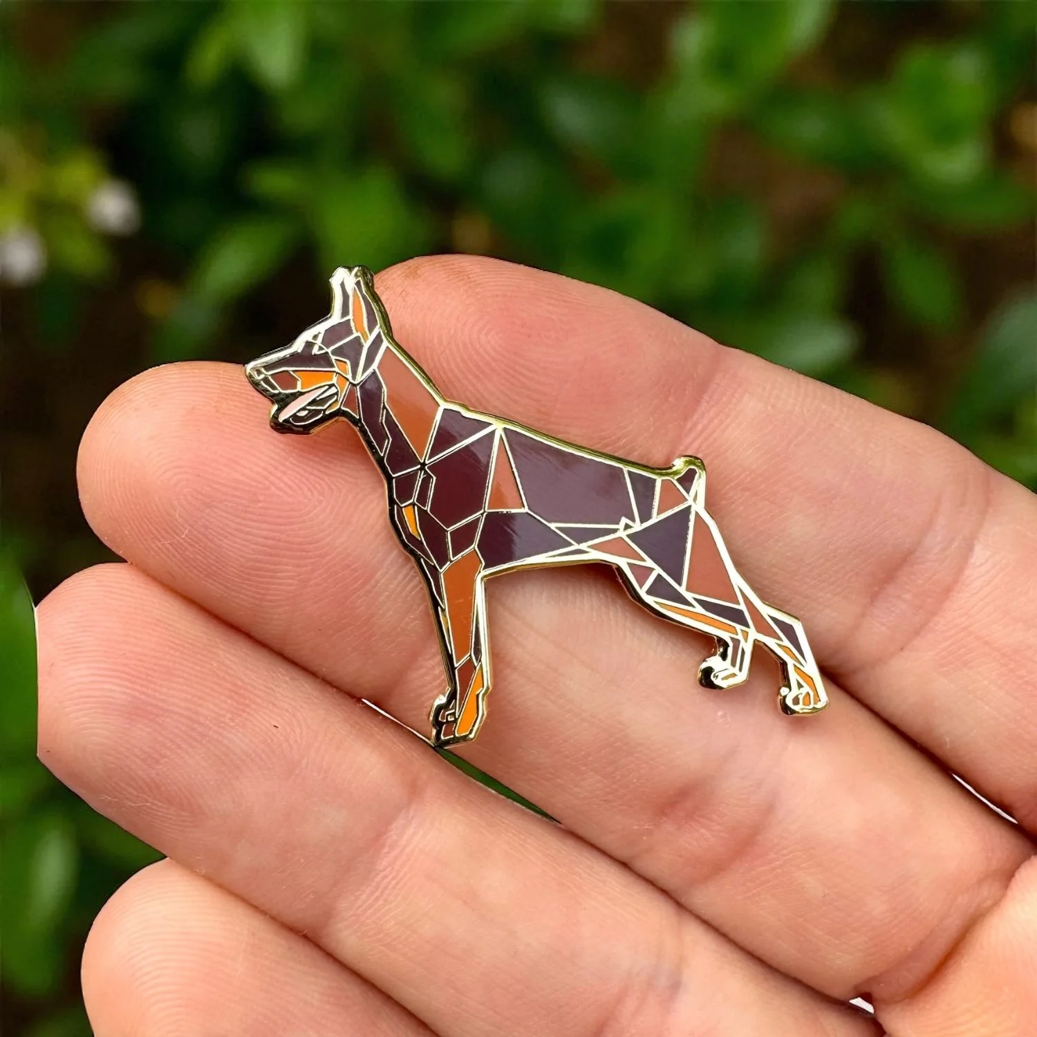 Black & Tan Doberman Pinscher Hard Enamel Pin — FoldIT Creations