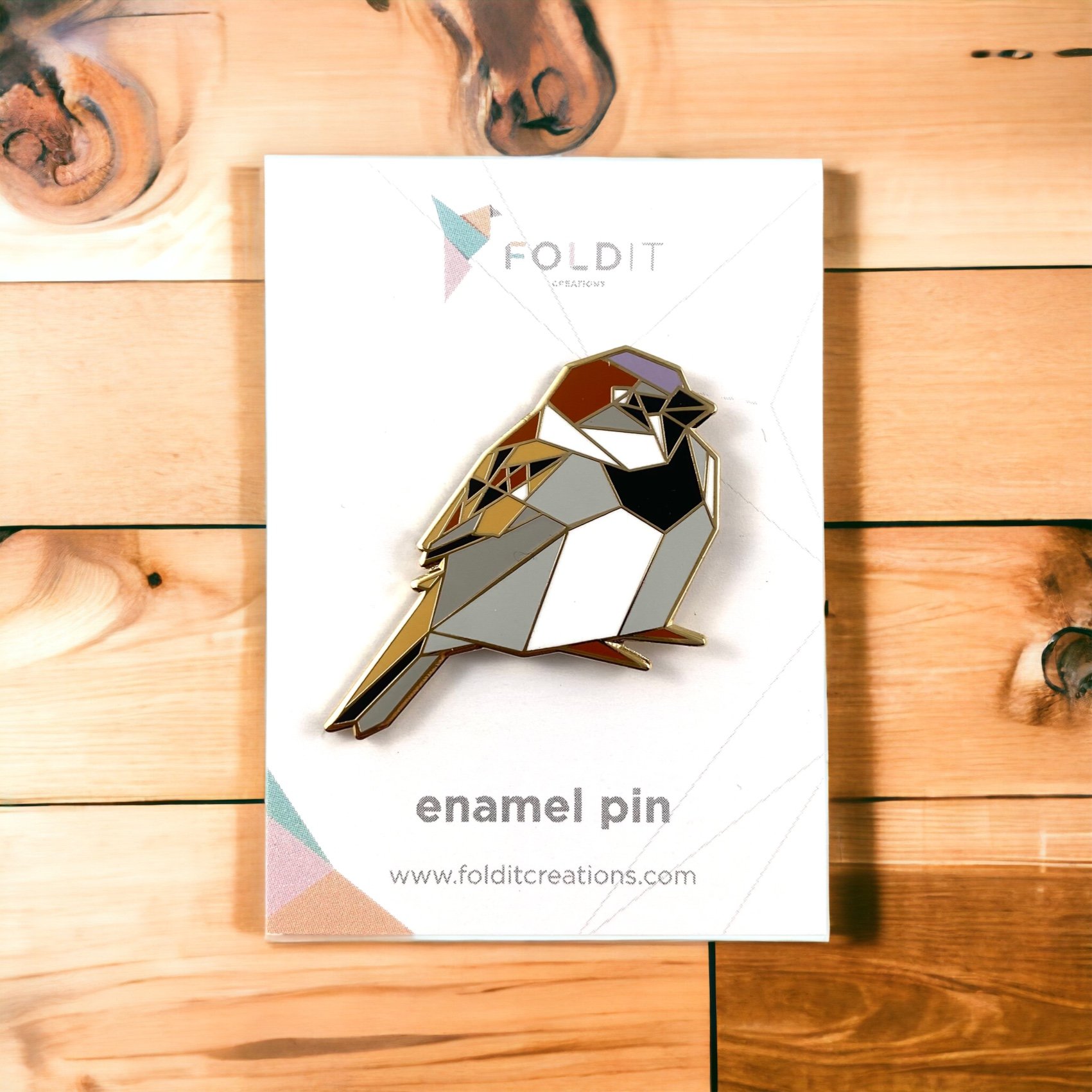 Male Sparrow Enamel Pin