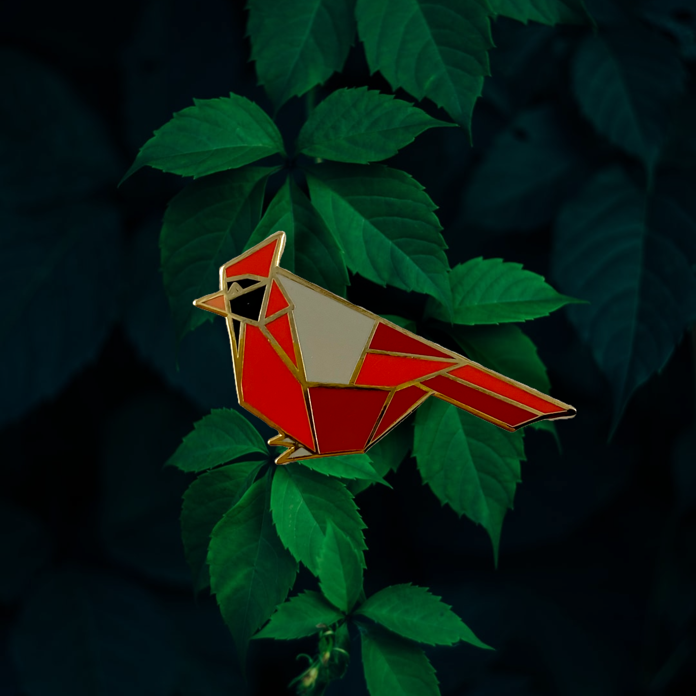 Northern Cardinal Hard Enamel Pin - Bird Watcher Gift