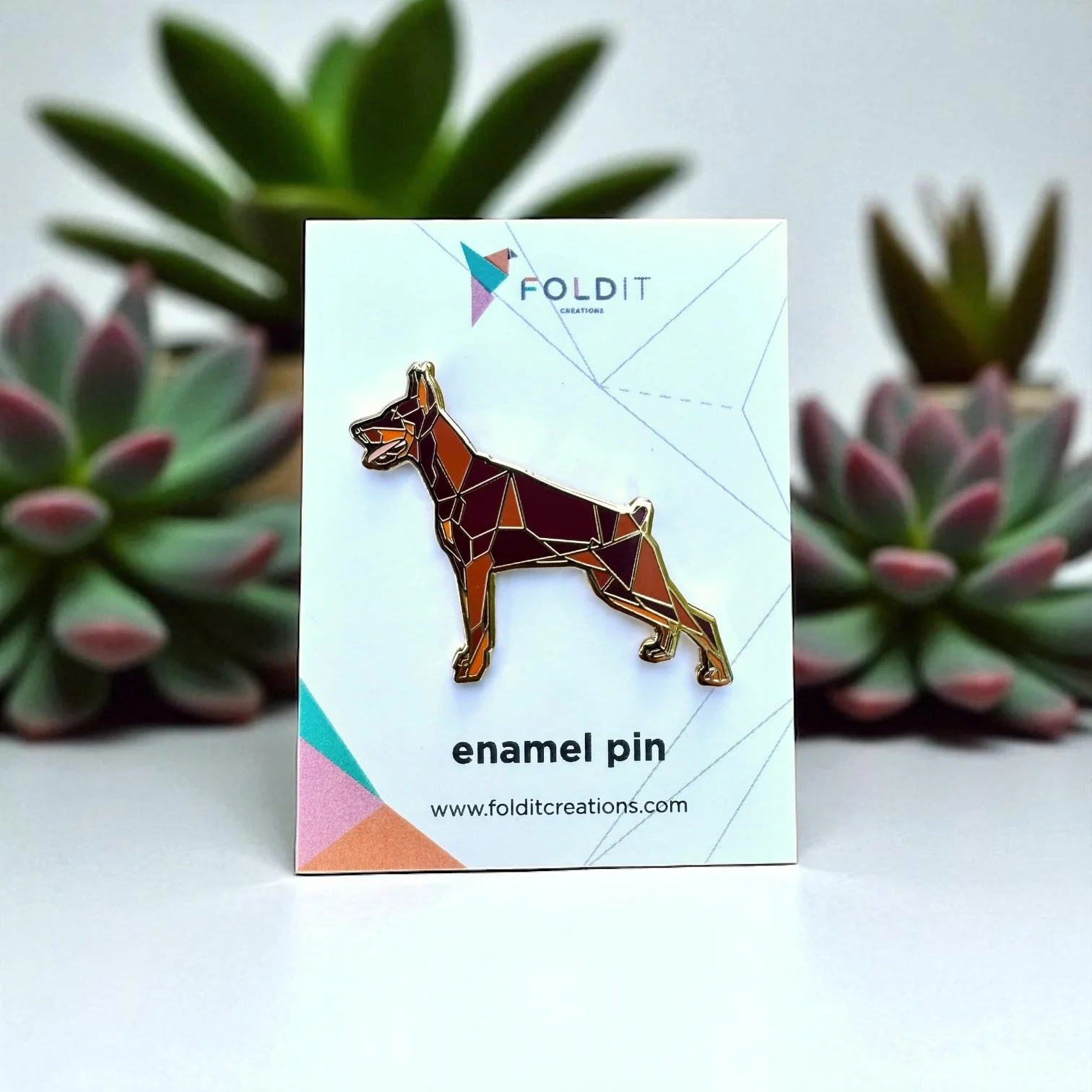 Red and Tan Doberman Pinscher Hard Enamel Pin