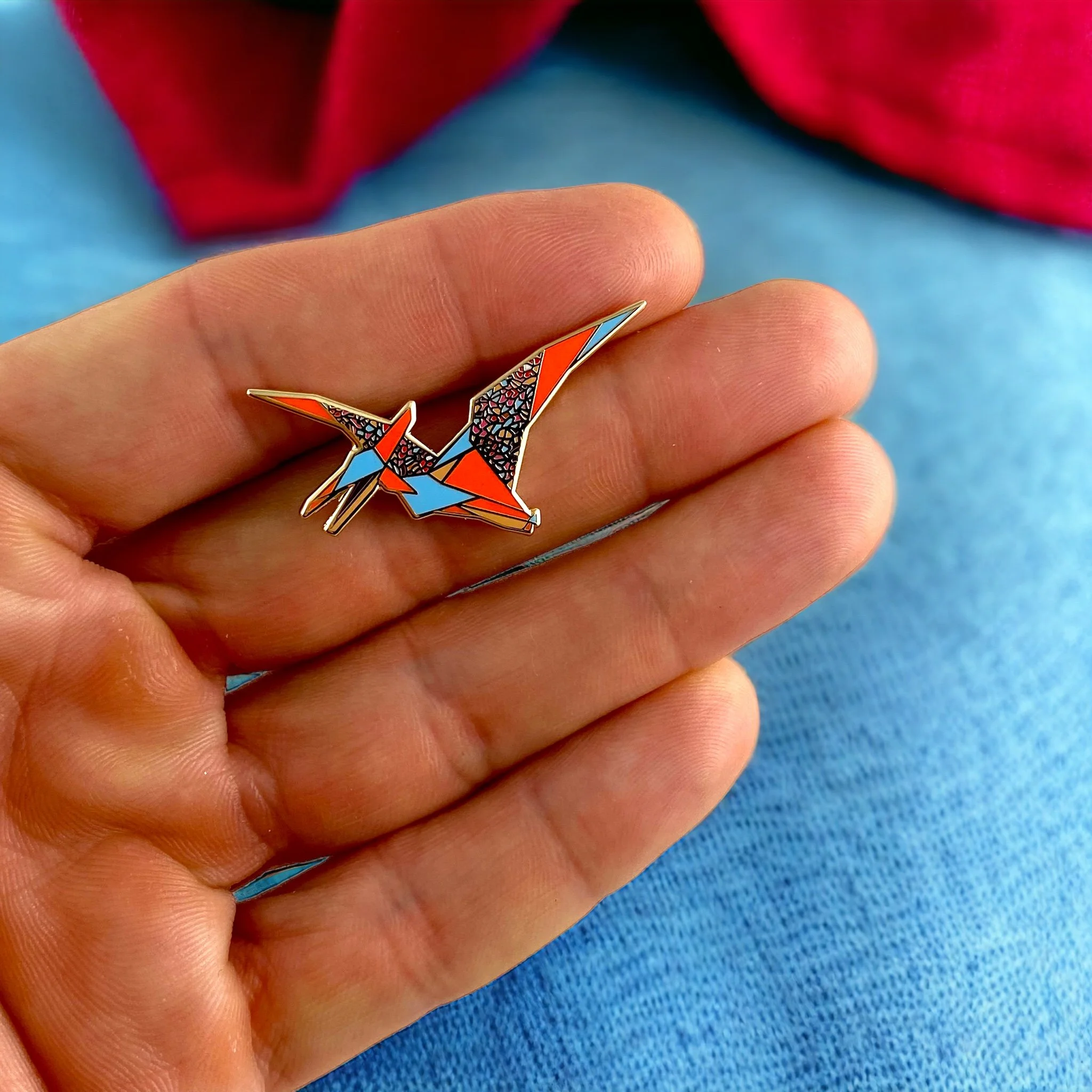 Pterodactyl enamel pin dinosaur gift