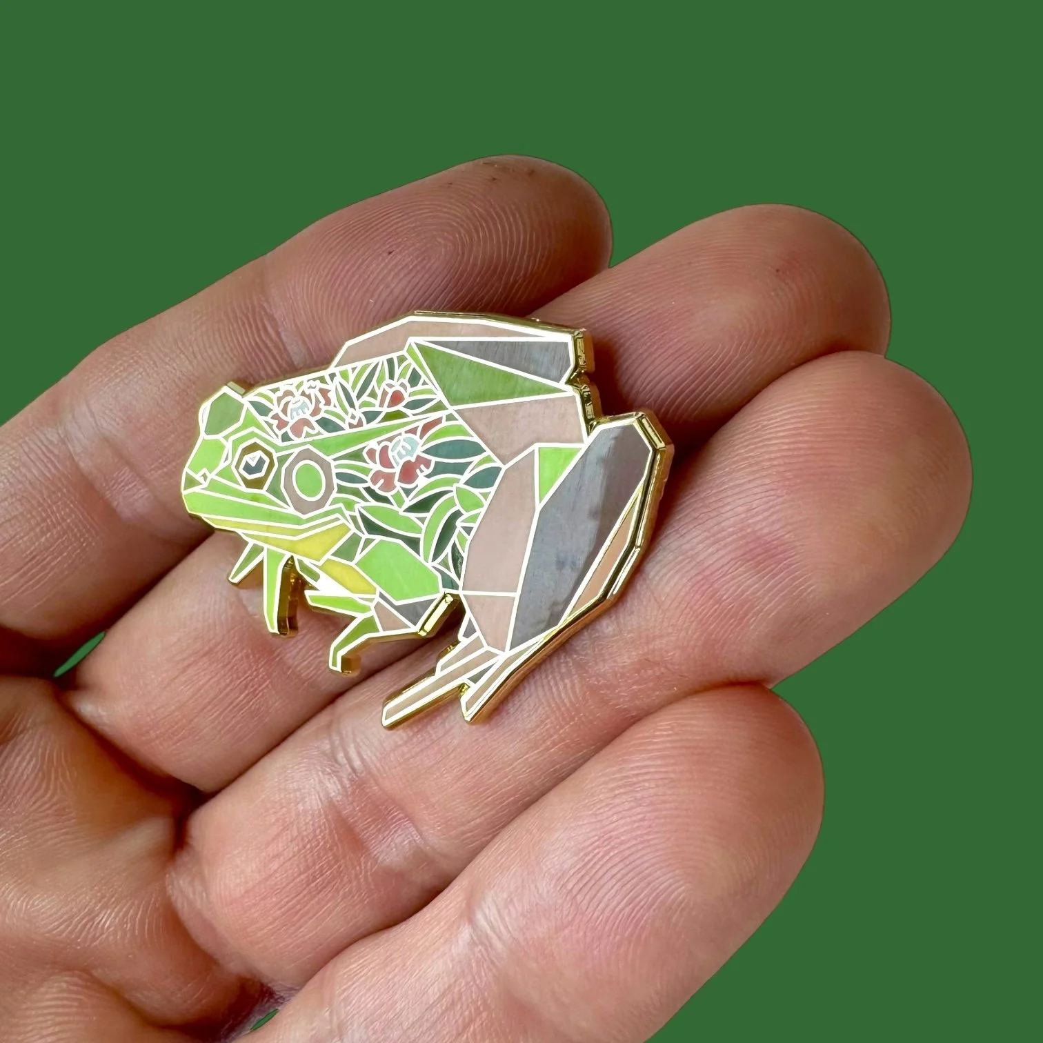 Green frog enamel pin frog gifts