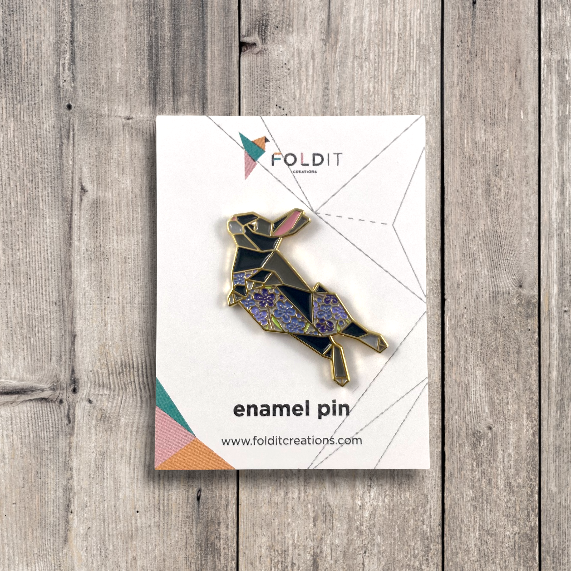 White rabbit enamel pin bunny gift