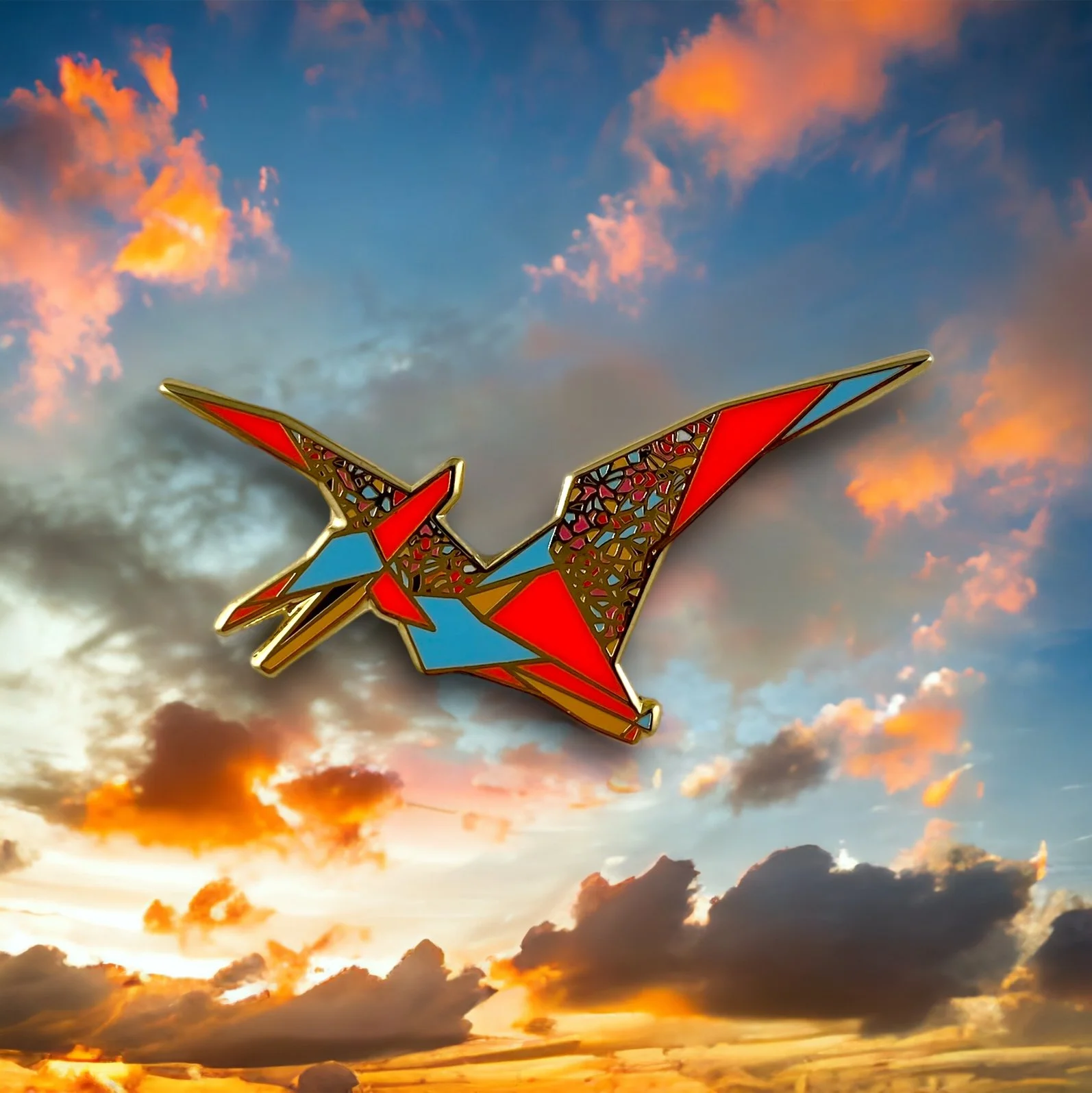 Pterodactyl enamel pin dinosaur gift