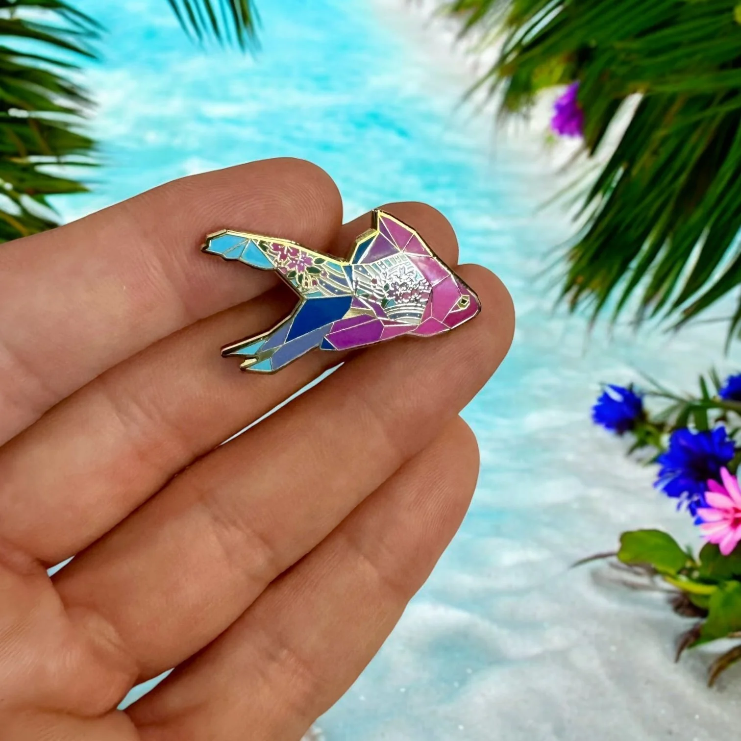 Goldfish hard enamel pin