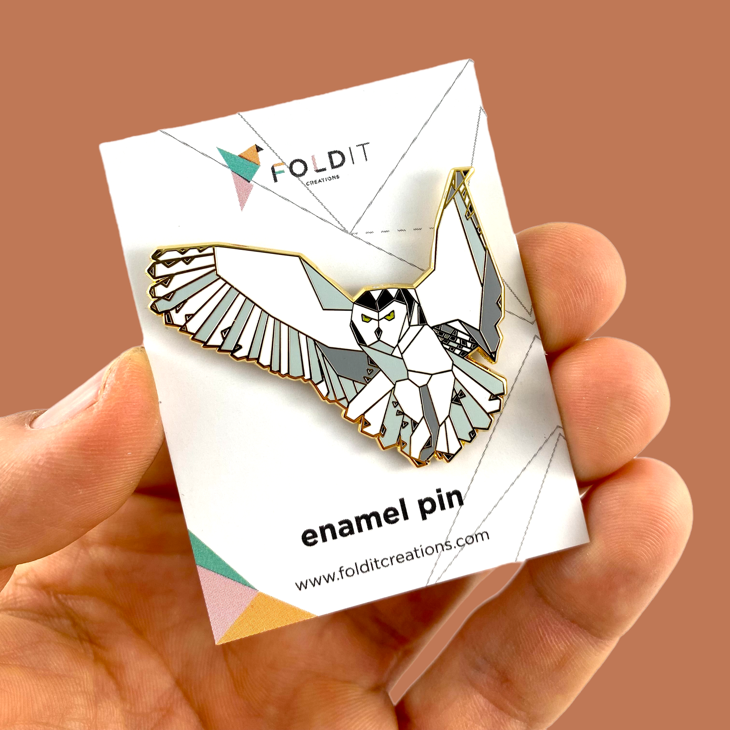 snowy owl enamel pin birding gift