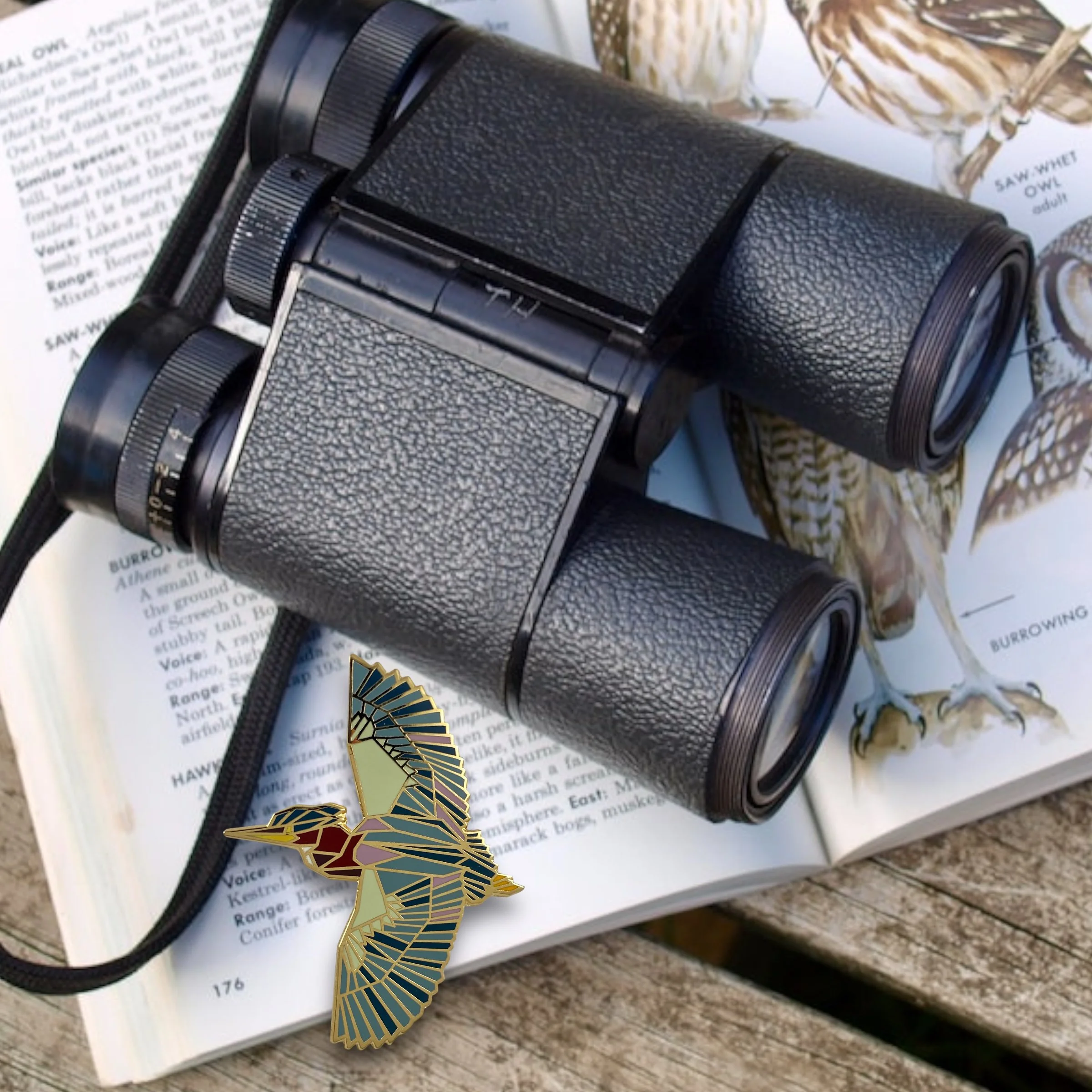 green heron enamel pin bird gift